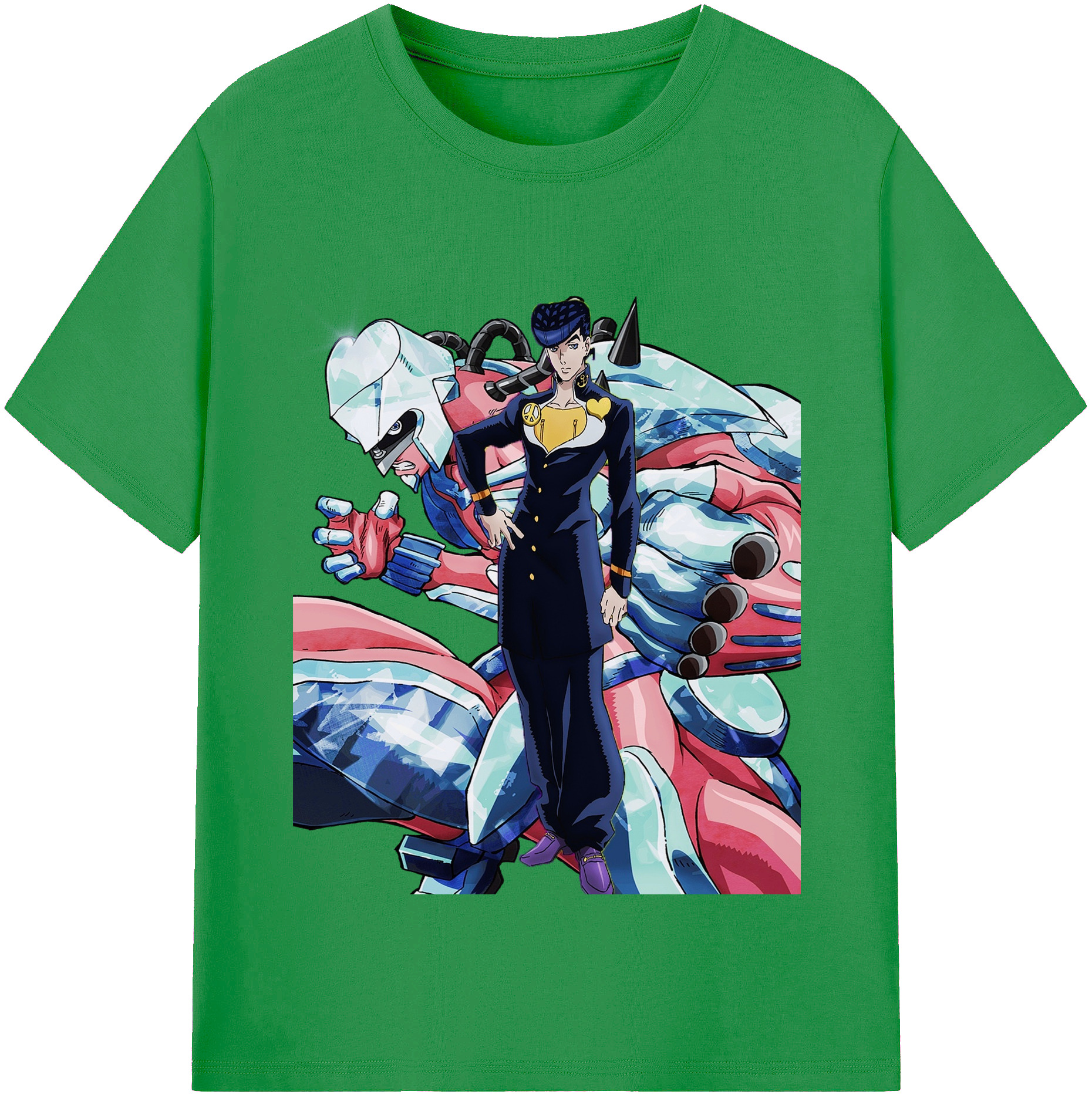 （画像用） ジョジョの奇妙な冒険 ひがしかた じょうすけ JoJo's Bizarre Adventure Higashikata Josuke レディースカジュアルプリントTシャツ（綿100％）