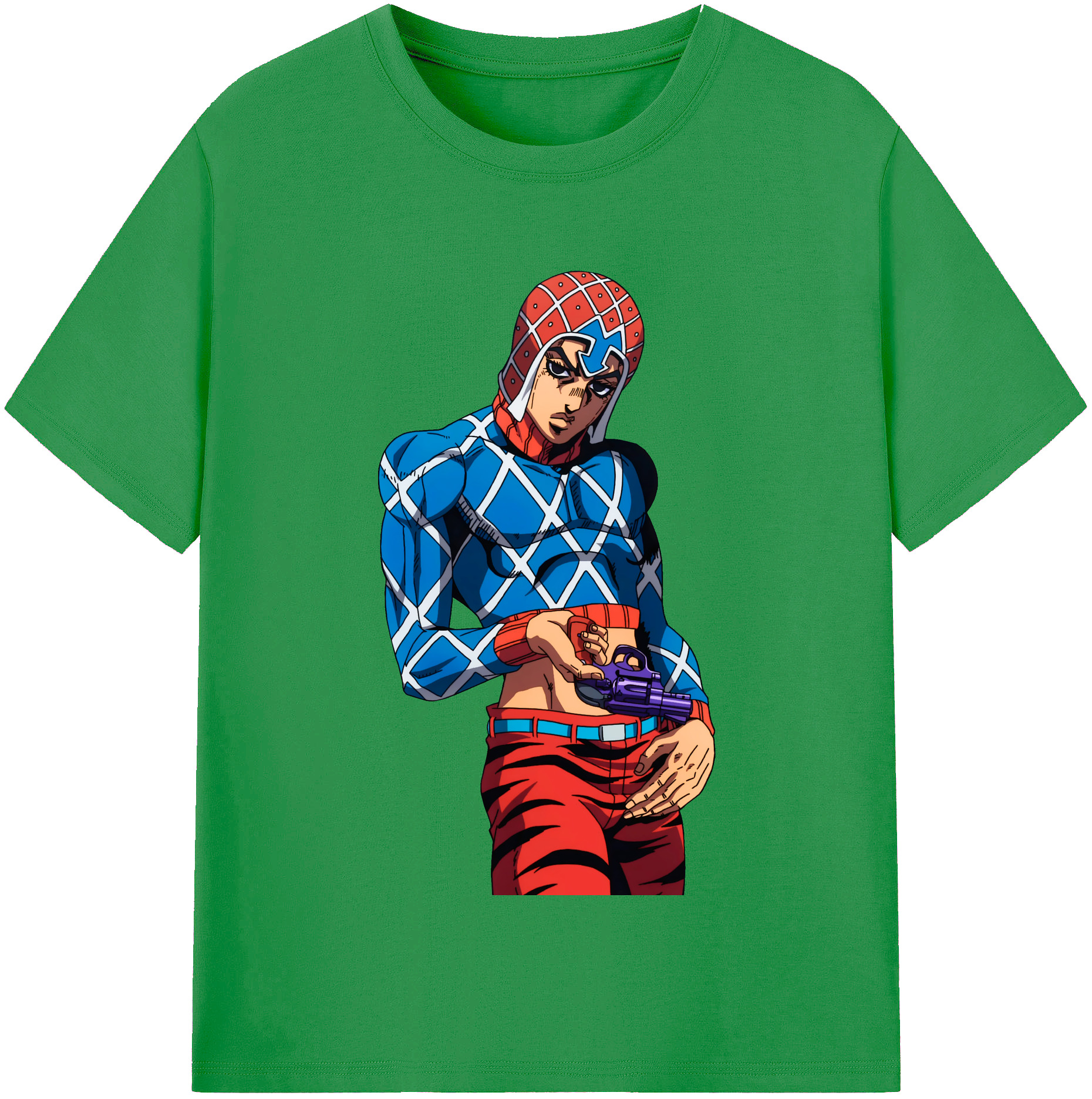 （画像用） ジョジョの奇妙な冒険 グイード?ミスタ JoJo's Bizarre Adventure Guido Mista レディースカジュアルプリントTシャツ（綿100％）