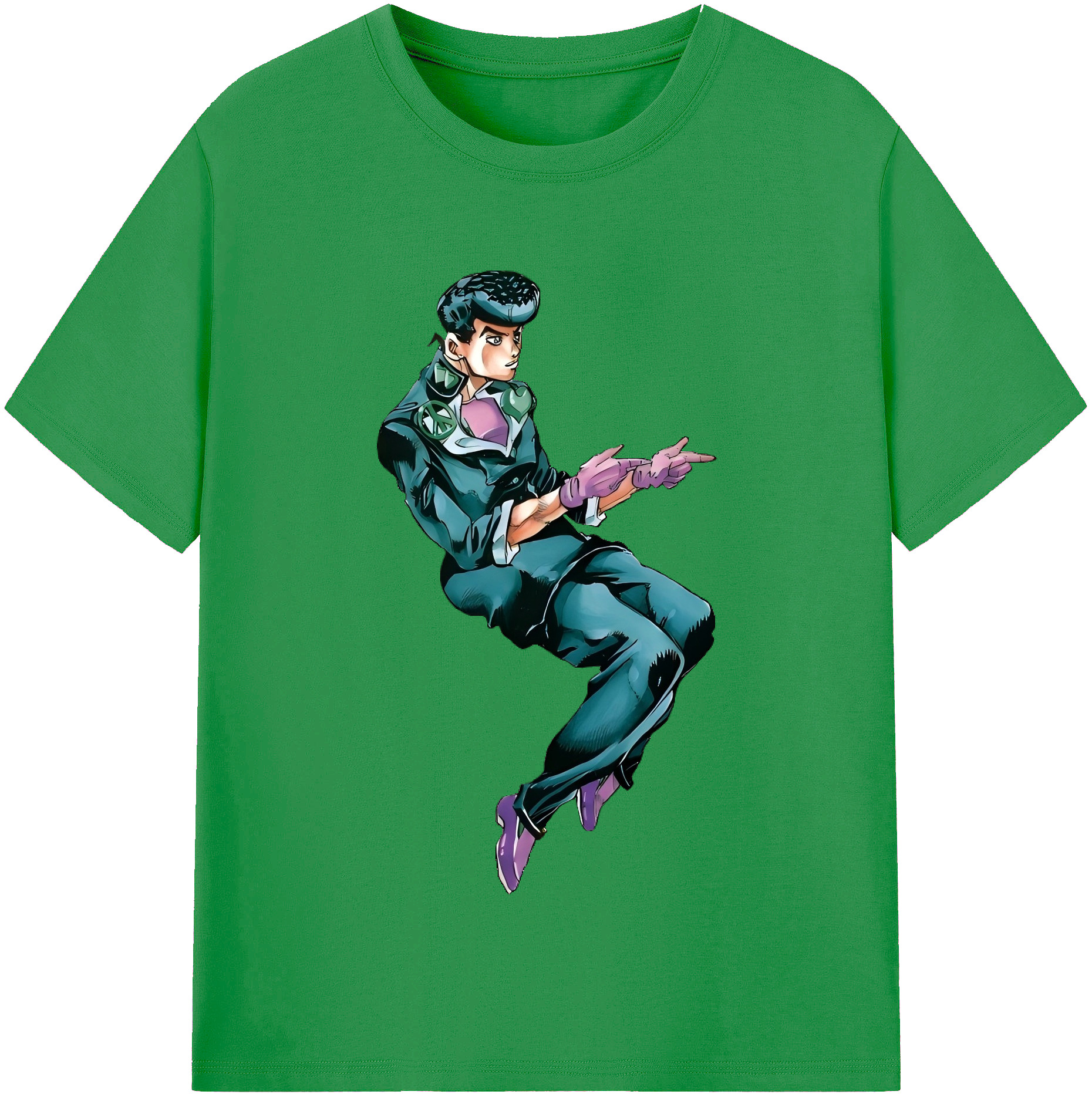 （画像用） ジョジョの奇妙な冒険 ひがしかた じょうすけ JoJo's Bizarre Adventure Higashikata Josuke レディースカジュアルプリントTシャツ（綿100％）