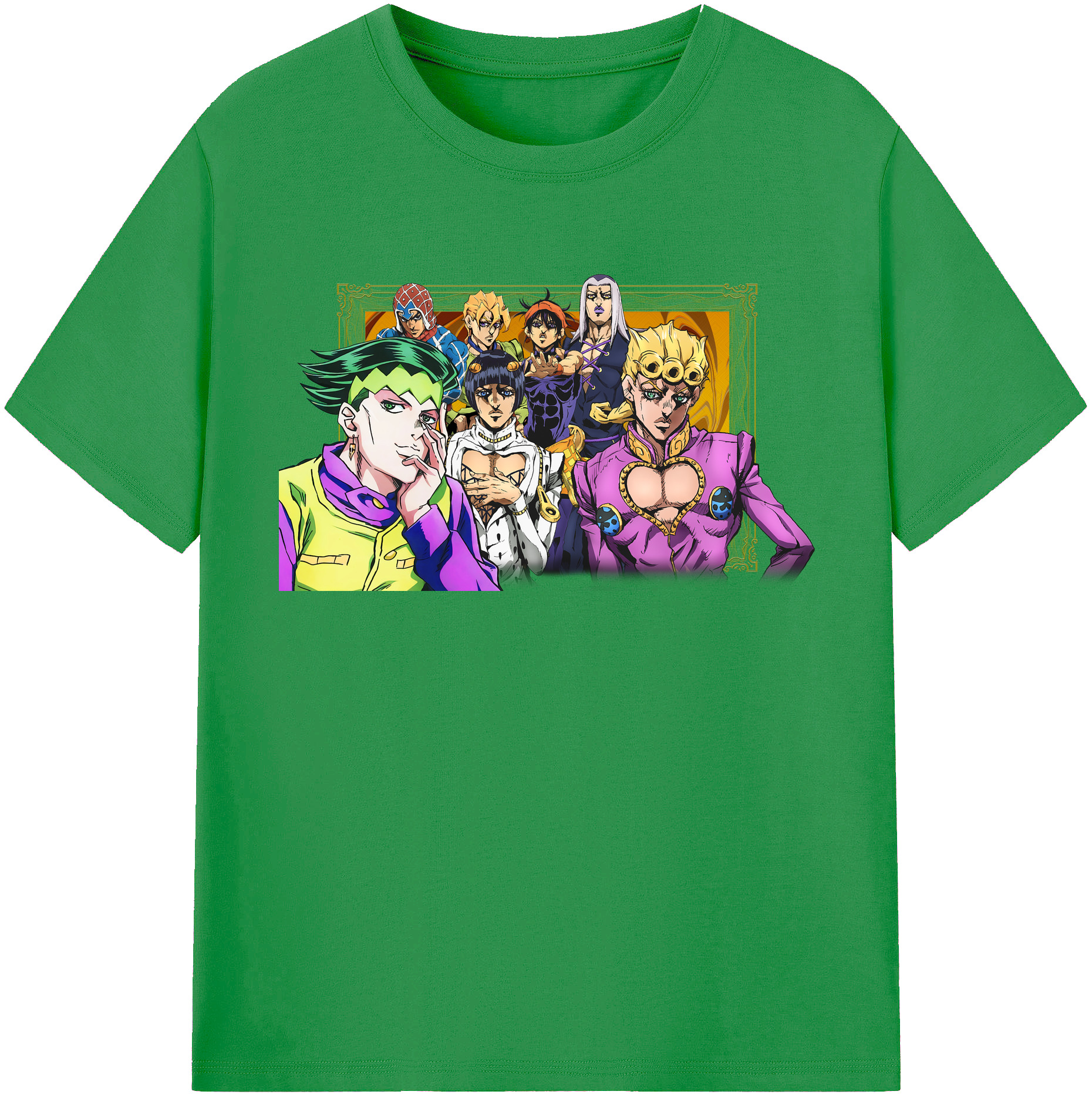 （画像用） ジョジョの奇妙な冒険 ジョルノ?ジョバァーナ JoJo's Bizarre Adventure Giorno Giovanna レディースカジュアルプリントTシャツ（綿100％）