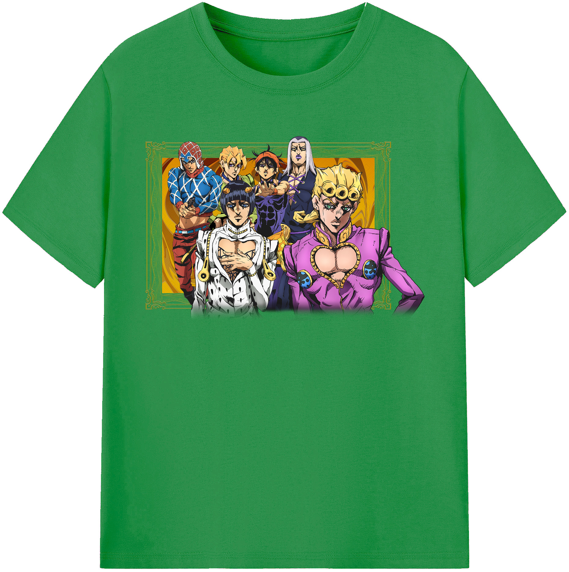 （画像用） ジョジョの奇妙な冒険 ジョルノ?ジョバァーナ JoJo's Bizarre Adventure Giorno Giovanna レディースカジュアルプリントTシャツ（綿100％）