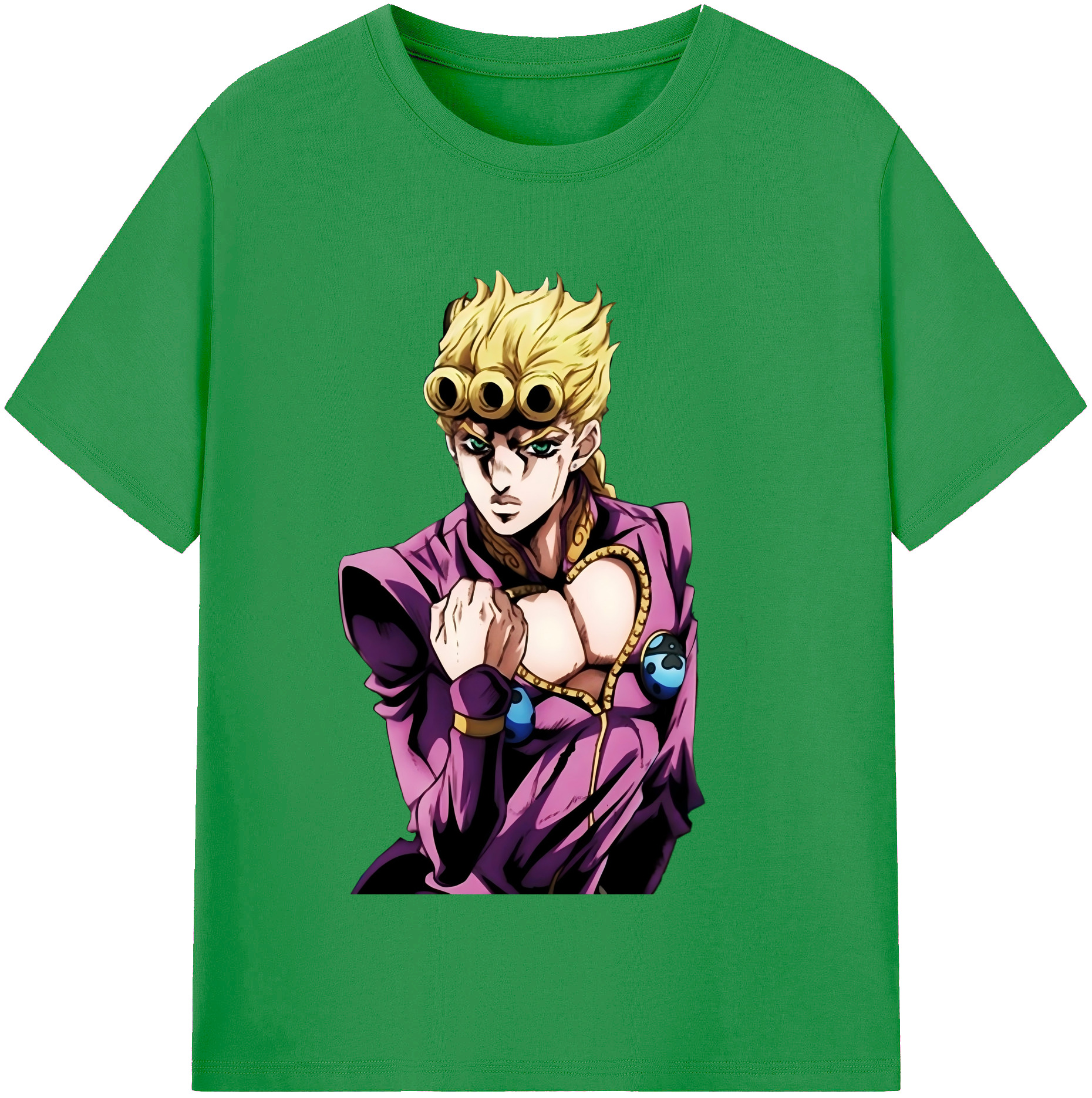 （画像用） ジョジョの奇妙な冒険 ジョルノ?ジョバァーナ JoJo's Bizarre Adventure Giorno Giovanna レディースカジュアルプリントTシャツ（綿100％）