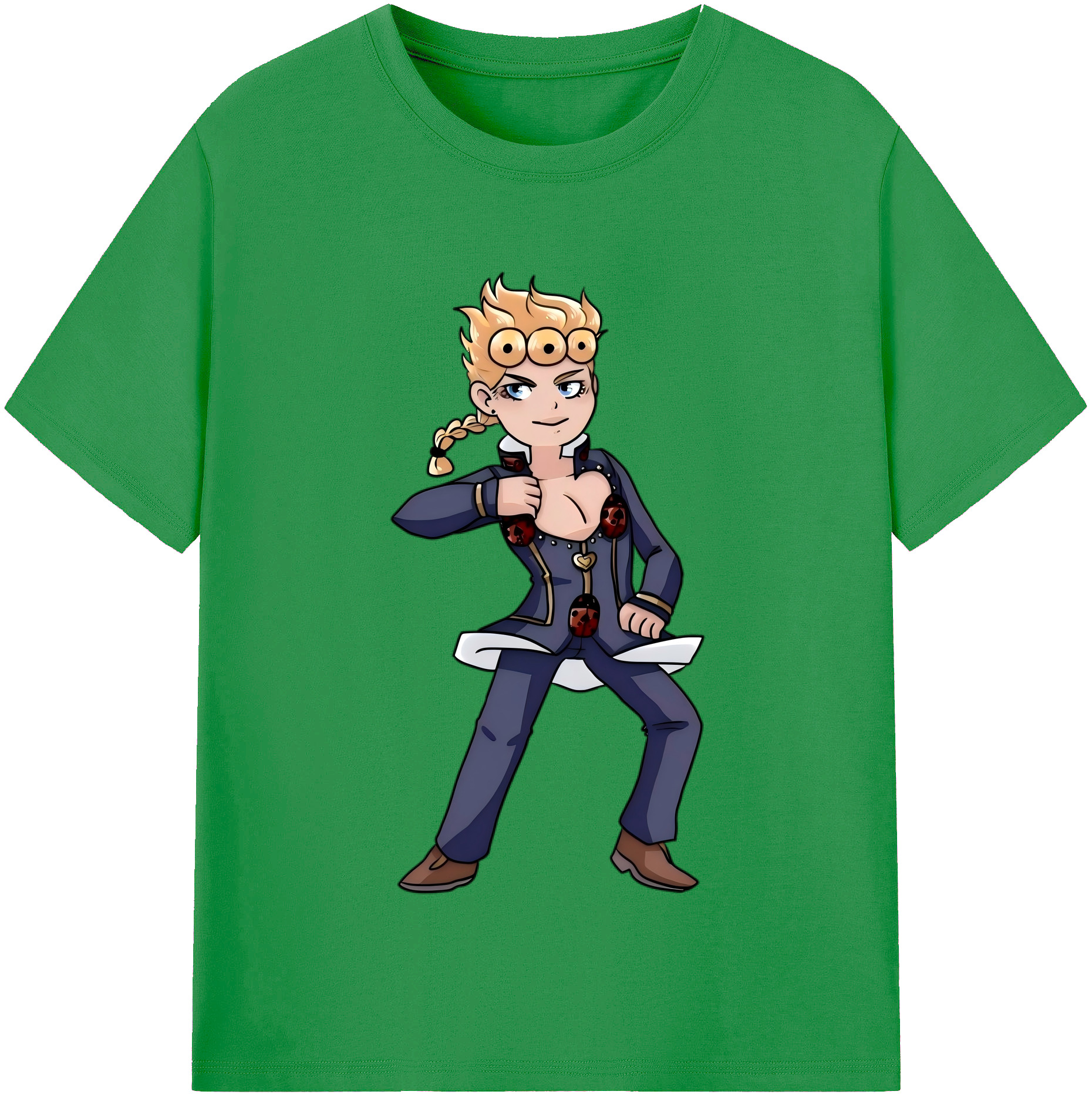 （画像用） ジョジョの奇妙な冒険 ジョルノ?ジョバァーナ JoJo's Bizarre Adventure Giorno Giovanna レディースカジュアルプリントTシャツ（綿100％）