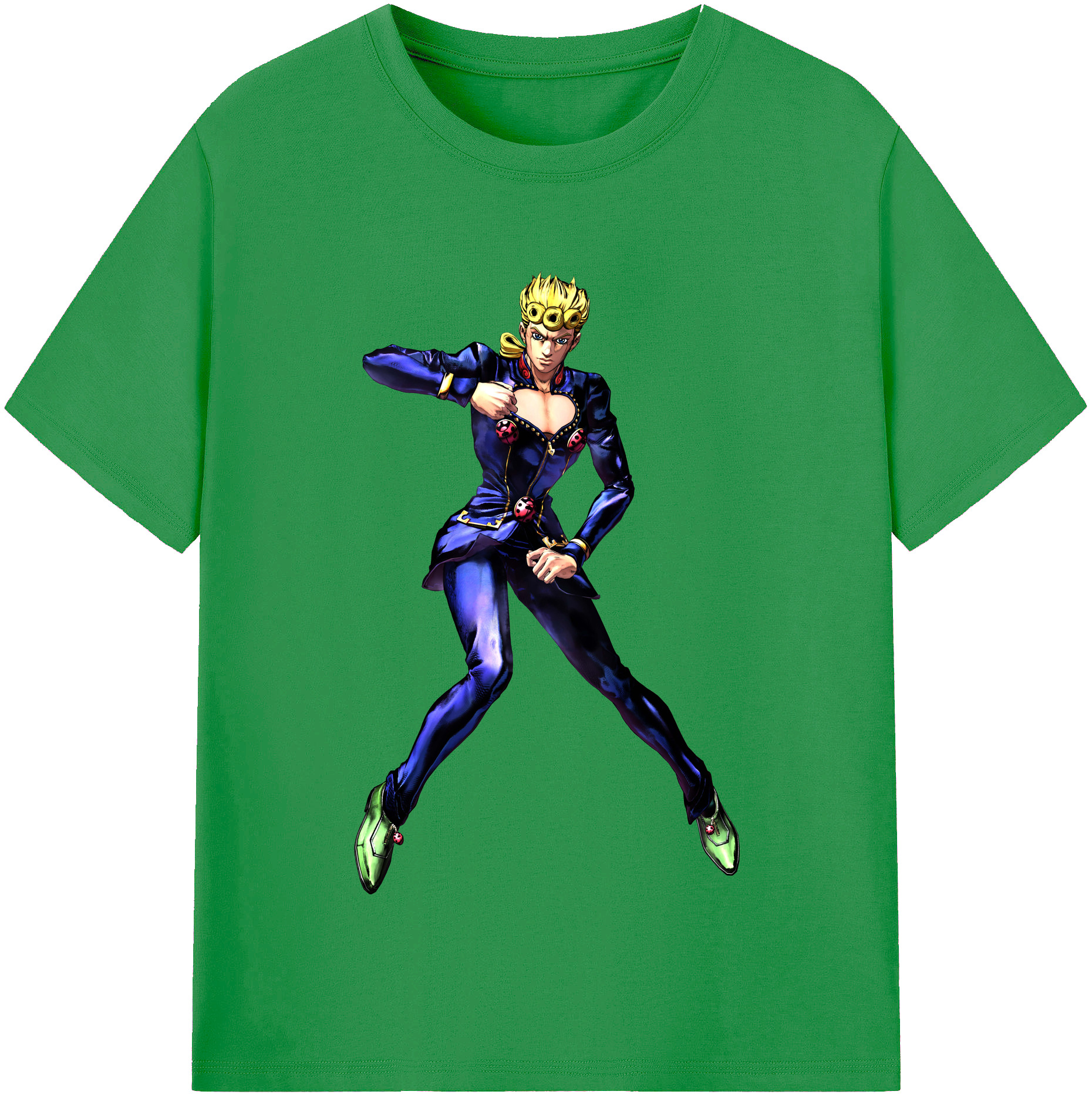 （画像用） ジョジョの奇妙な冒険 ジョルノ?ジョバァーナ JoJo's Bizarre Adventure Giorno Giovanna レディースカジュアルプリントTシャツ（綿100％）
