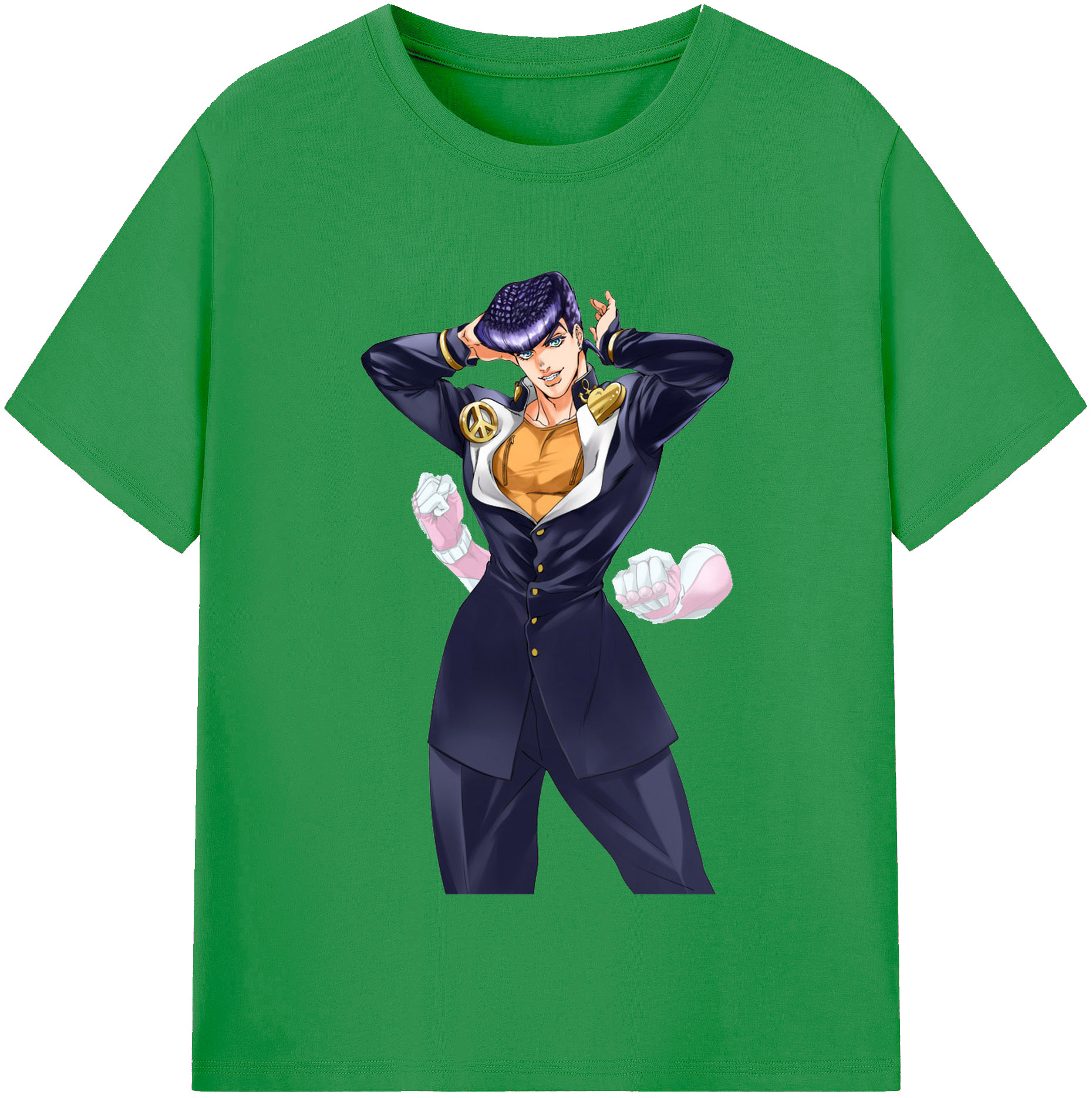（画像用） ジョジョの奇妙な冒険 ひがしかた じょうすけ JoJo's Bizarre Adventure Higashikata Josuke レディースカジュアルプリントTシャツ（綿100％）