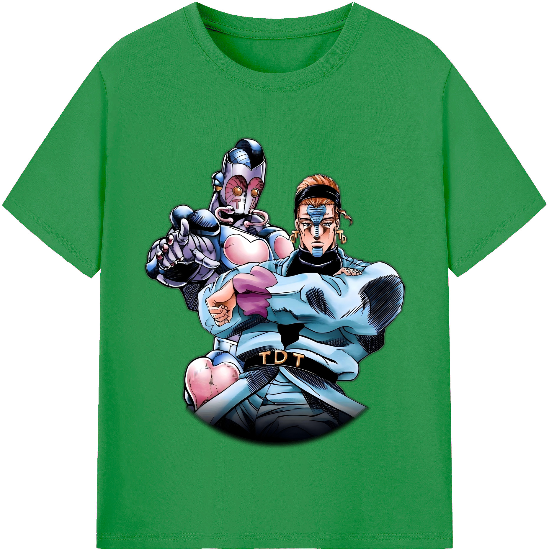 （画像用） ジョジョの奇妙な冒険 ひがしかた じょうすけ JoJo's Bizarre Adventure Higashikata Josuke レディースカジュアルプリントTシャツ（綿100％）
