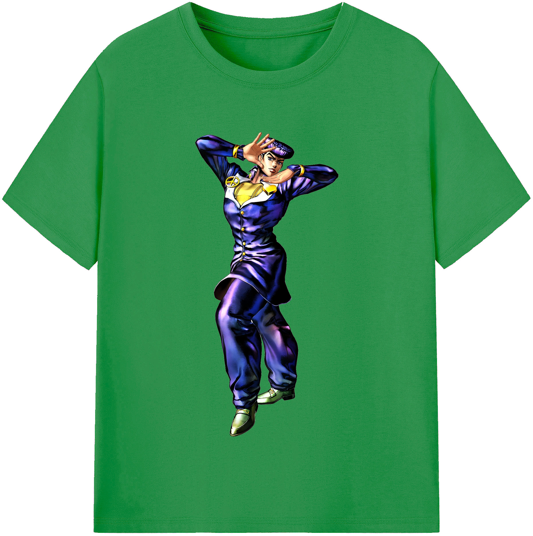 （画像用） ジョジョの奇妙な冒険 ひがしかた じょうすけ JoJo's Bizarre Adventure Higashikata Josuke レディースカジュアルプリントTシャツ（綿100％）