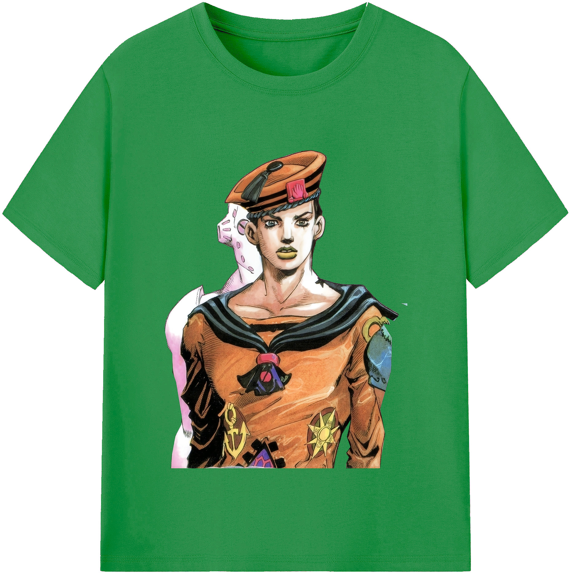 （画像用） ジョジョの奇妙な冒険 東方定助 JoJo's Bizarre Adventure Higashikata Josuke レディースカジュアルプリントTシャツ（綿100％）
