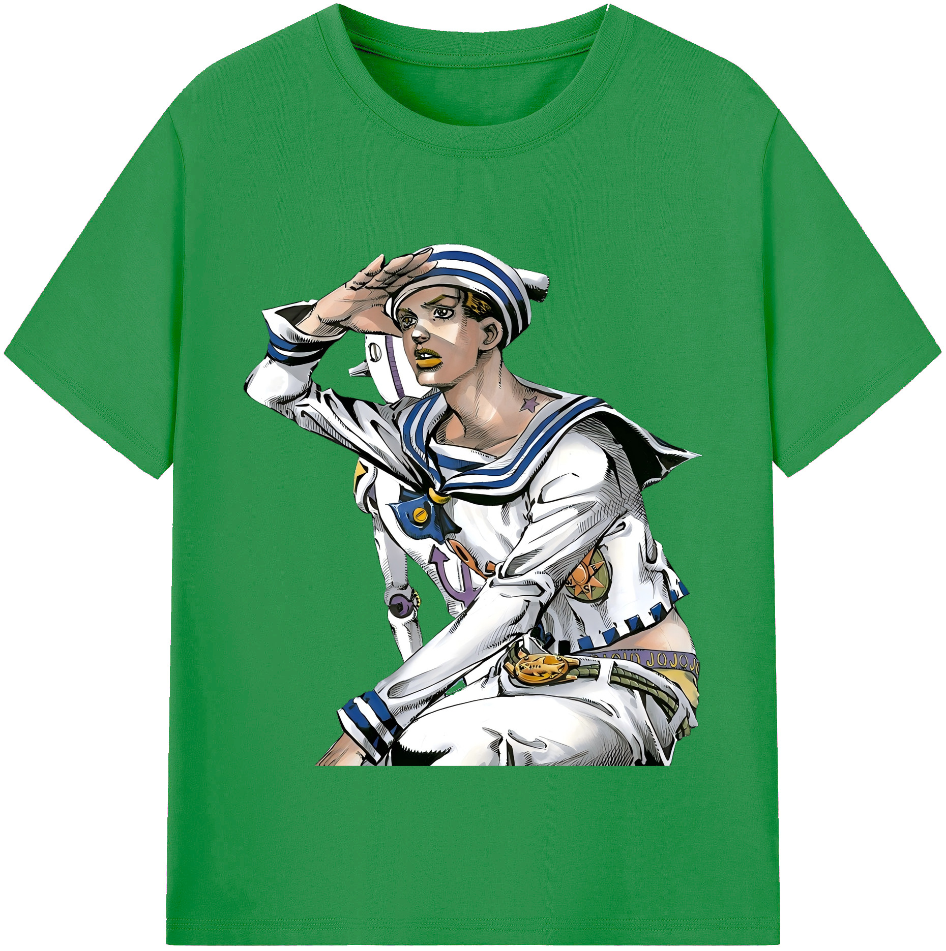 （画像用） ジョジョの奇妙な冒険 東方定助 JoJo's Bizarre Adventure Higashikata Josuke レディースカジュアルプリントTシャツ（綿100％）