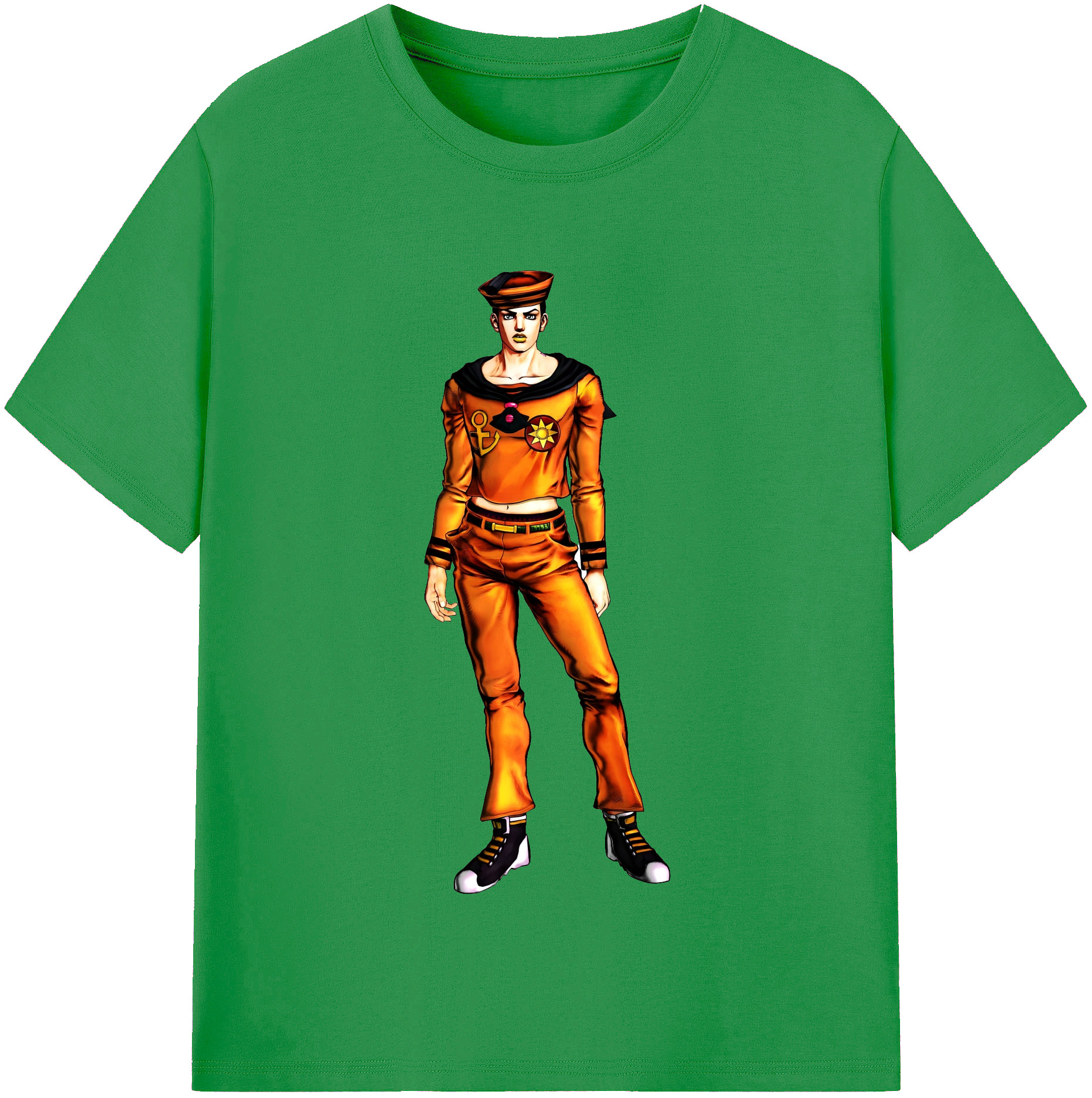 （画像用） ジョジョの奇妙な冒険 東方定助 JoJo's Bizarre Adventure Higashikata Josuke レディースカジュアルプリントTシャツ（綿100％）