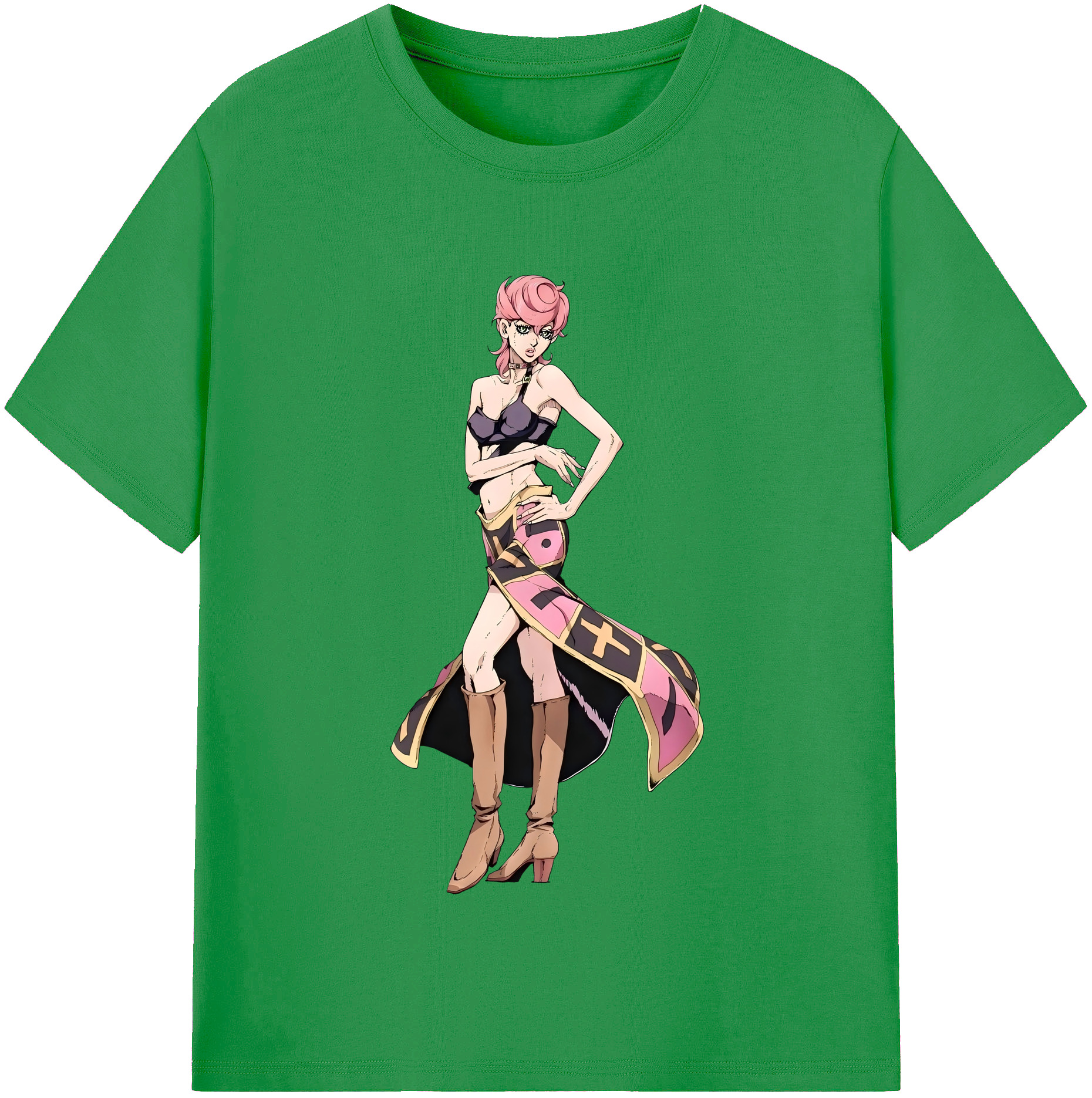 （画像用） ジョジョの奇妙な冒険 トリッシュ?ウナ JoJo's Bizarre Adventure Trish Una レディースカジュアルプリントTシャツ（綿100％）
