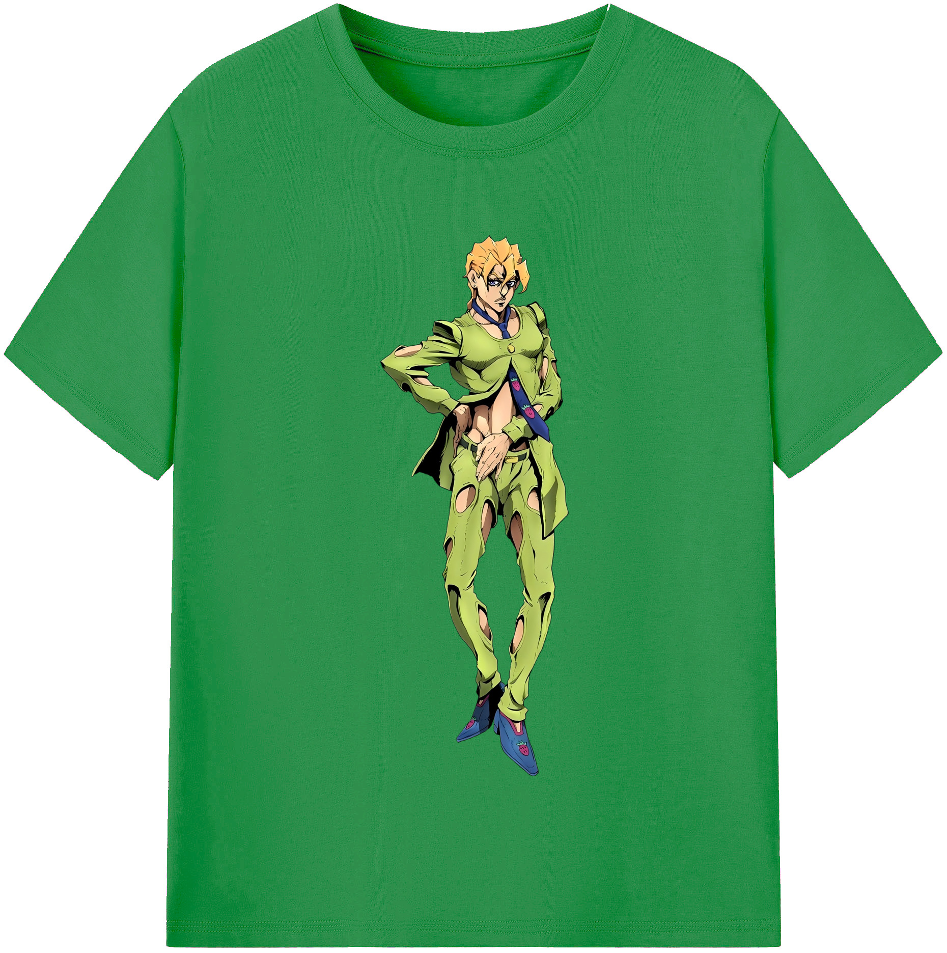 （画像用） ジョジョの奇妙な冒険 パンナコッタ?フー JoJo's Bizarre Adventure Pannacotta Fugo レディースカジュアルプリントTシャツ（綿100％）