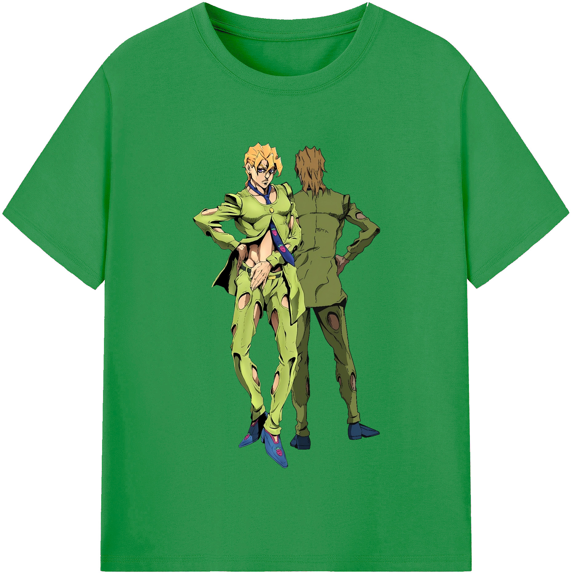 （画像用） ジョジョの奇妙な冒険 パンナコッタ?フー JoJo's Bizarre Adventure Pannacotta Fugo レディースカジュアルプリントTシャツ（綿100％）