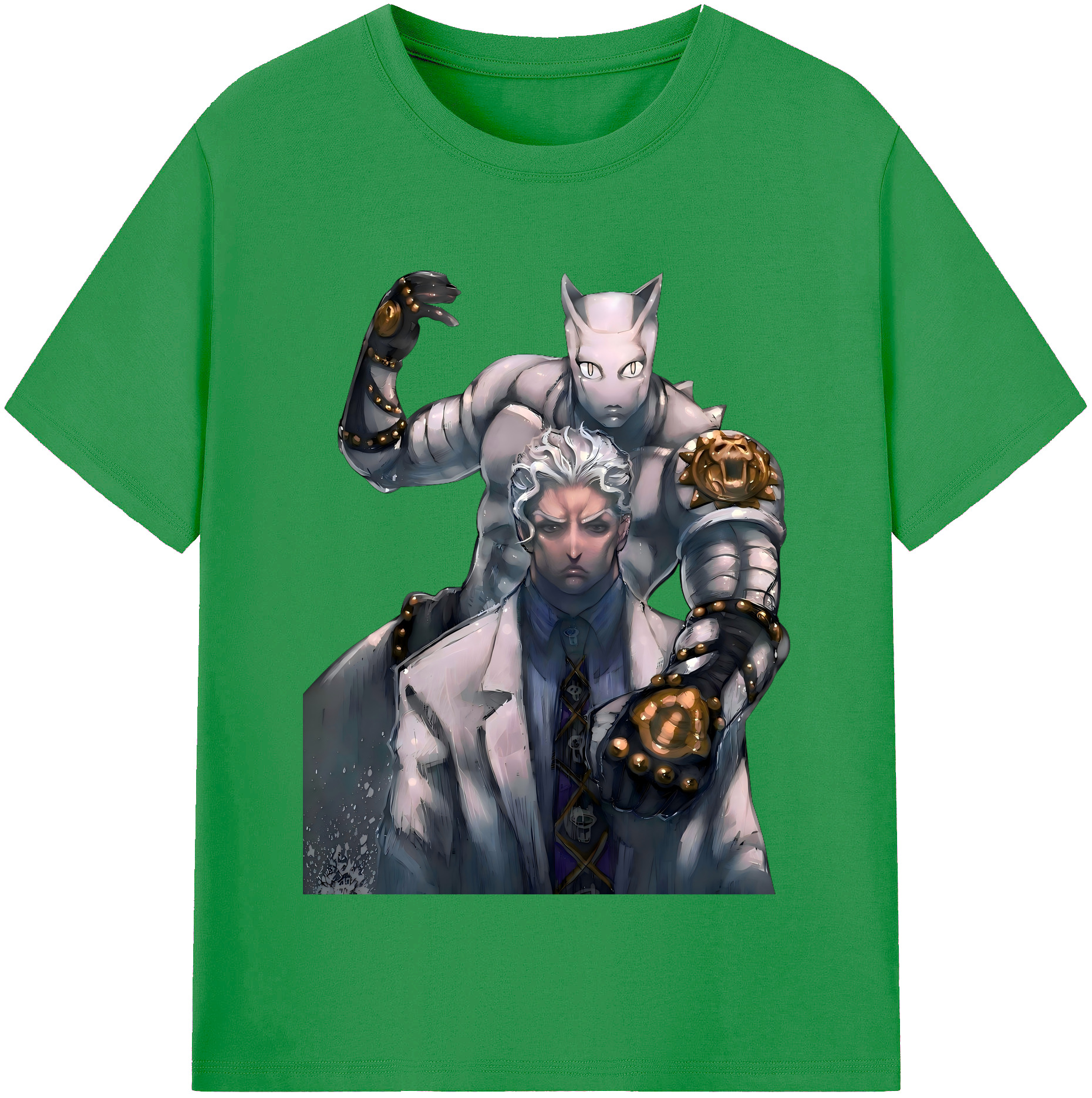 （画像用） ジョジョの奇妙な冒険 きら よしかげ JoJo's Bizarre Adventure Kira Yoshikage レディースカジュアルプリントTシャツ（綿100％）