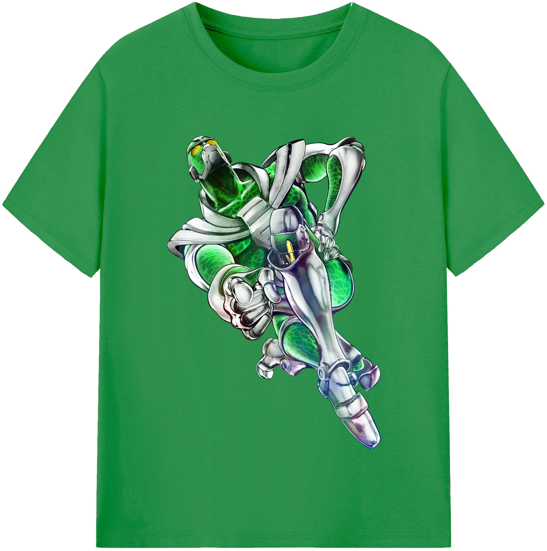 （画像用） ジョジョの奇妙な冒険 花京院 典明（かきょういん のりあき） JoJo's Bizarre Adventure Kakyoin Noriaki レディースカジュアルプリントTシャツ（綿100％）