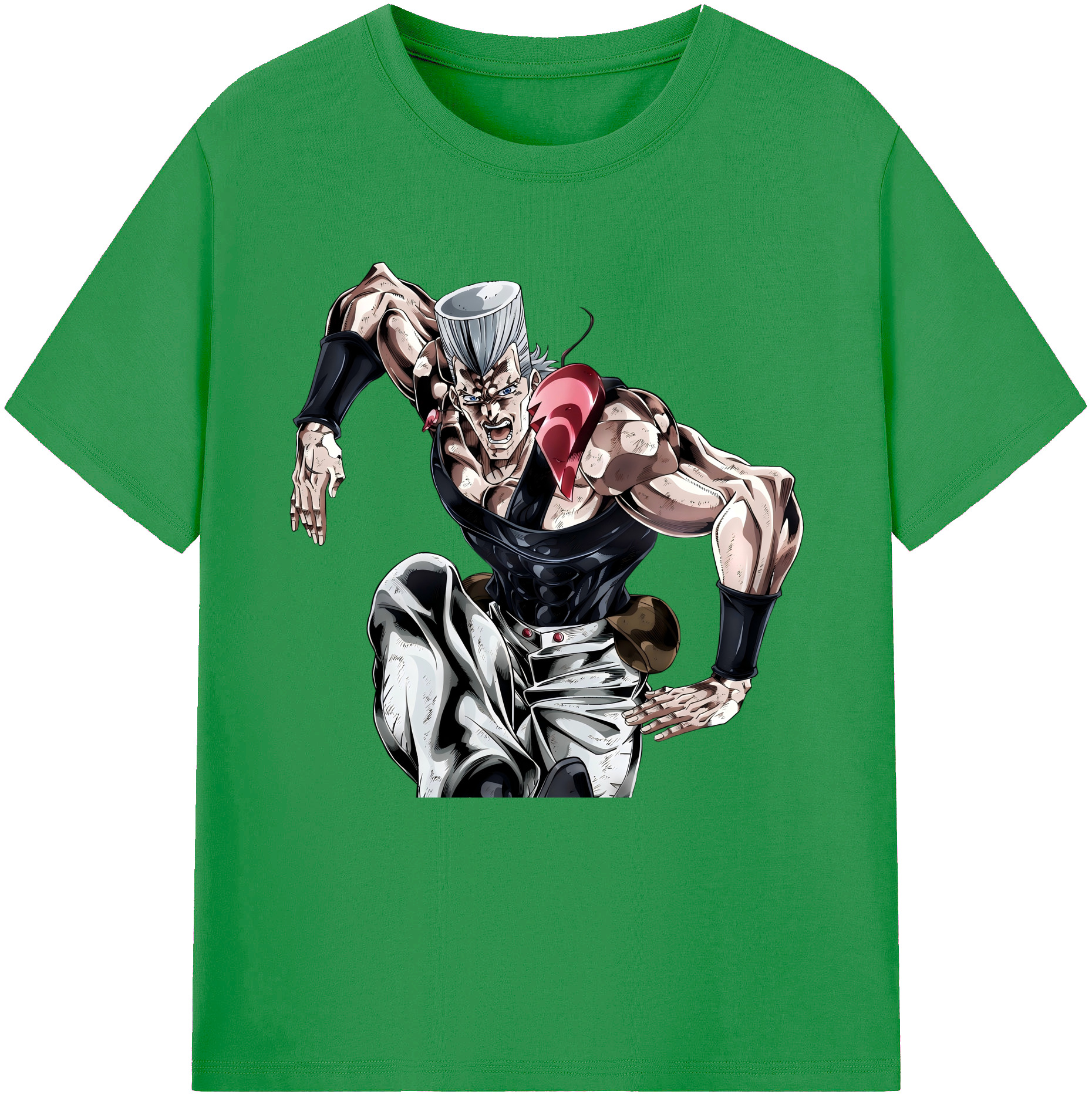 （画像用） ジョジョの奇妙な冒険 ジャン＝ピエール?ポルナレフ JoJo's Bizarre Adventure Jan Pierre Polnareff レディースカジュアルプリントTシャツ（綿100％）