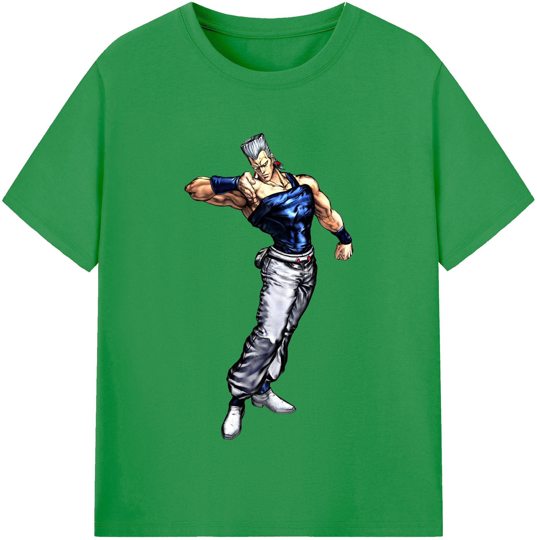 （画像用） ジョジョの奇妙な冒険 ジャン＝ピエール?ポルナレフ JoJo's Bizarre Adventure Jan Pierre Polnareff レディースカジュアルプリントTシャツ（綿100％）