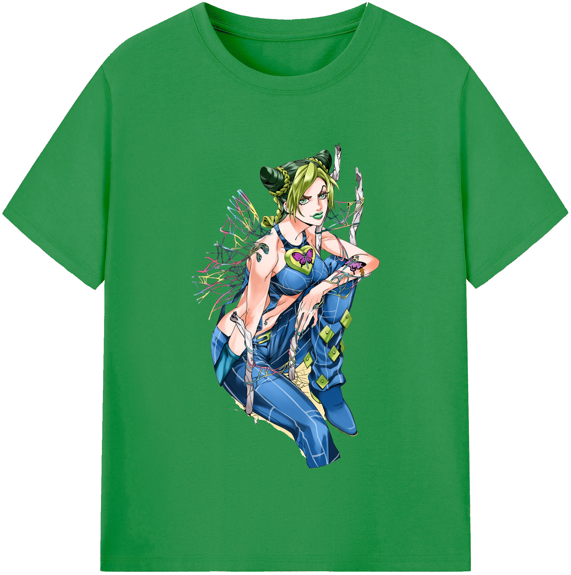 （画像用） "ジョジョの奇妙な冒険 くうじょう ジョリーン JoJo's Bizarre Adventure Jolyne Cujoh " レディースカジュアルプリントTシャツ（綿100％）