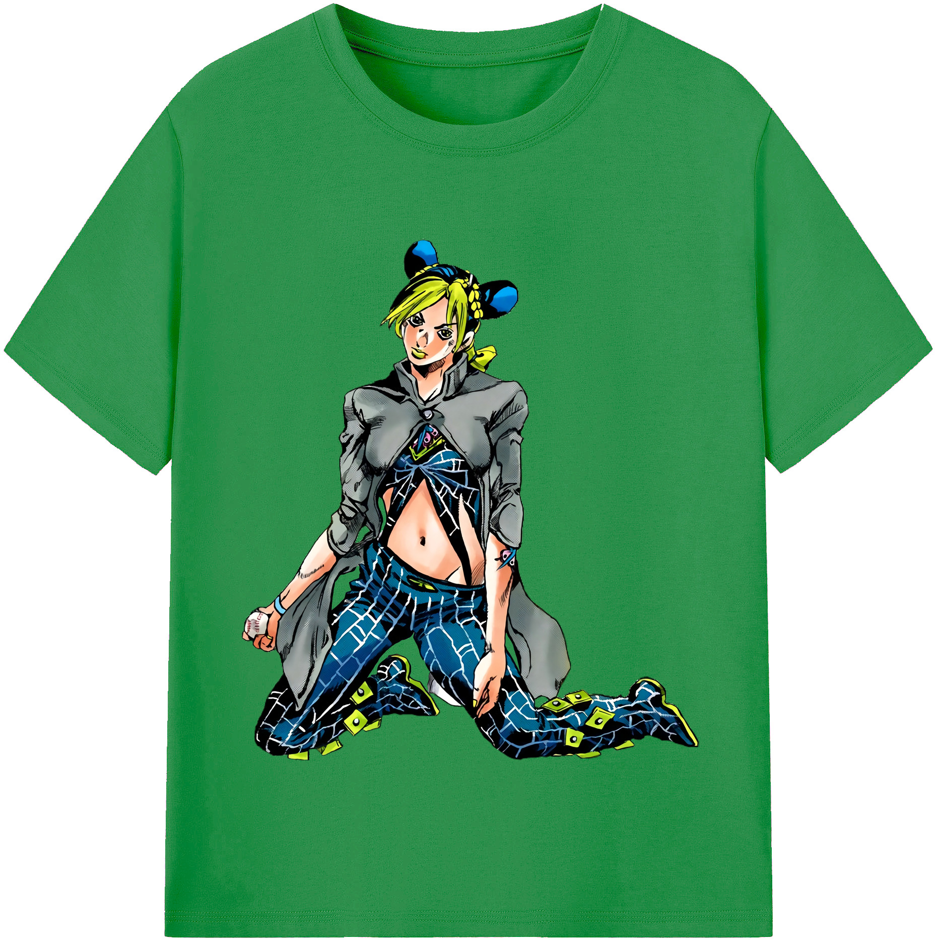 （画像用） "ジョジョの奇妙な冒険 くうじょう ジョリーン JoJo's Bizarre Adventure Jolyne Cujoh " レディースカジュアルプリントTシャツ（綿100％）