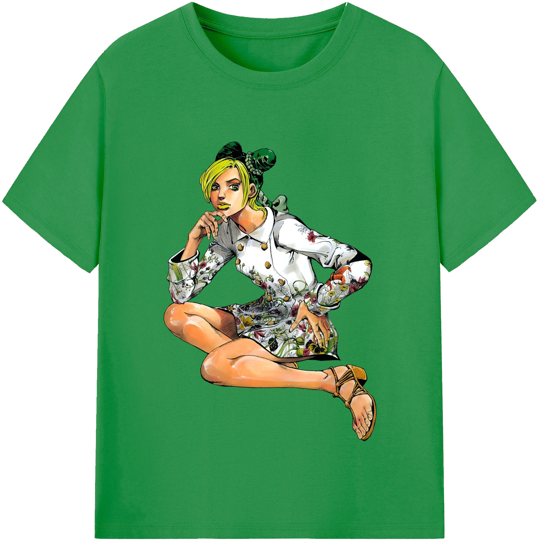 （画像用） "ジョジョの奇妙な冒険 くうじょう ジョリーン JoJo's Bizarre Adventure Jolyne Cujoh " レディースカジュアルプリントTシャツ（綿100％）