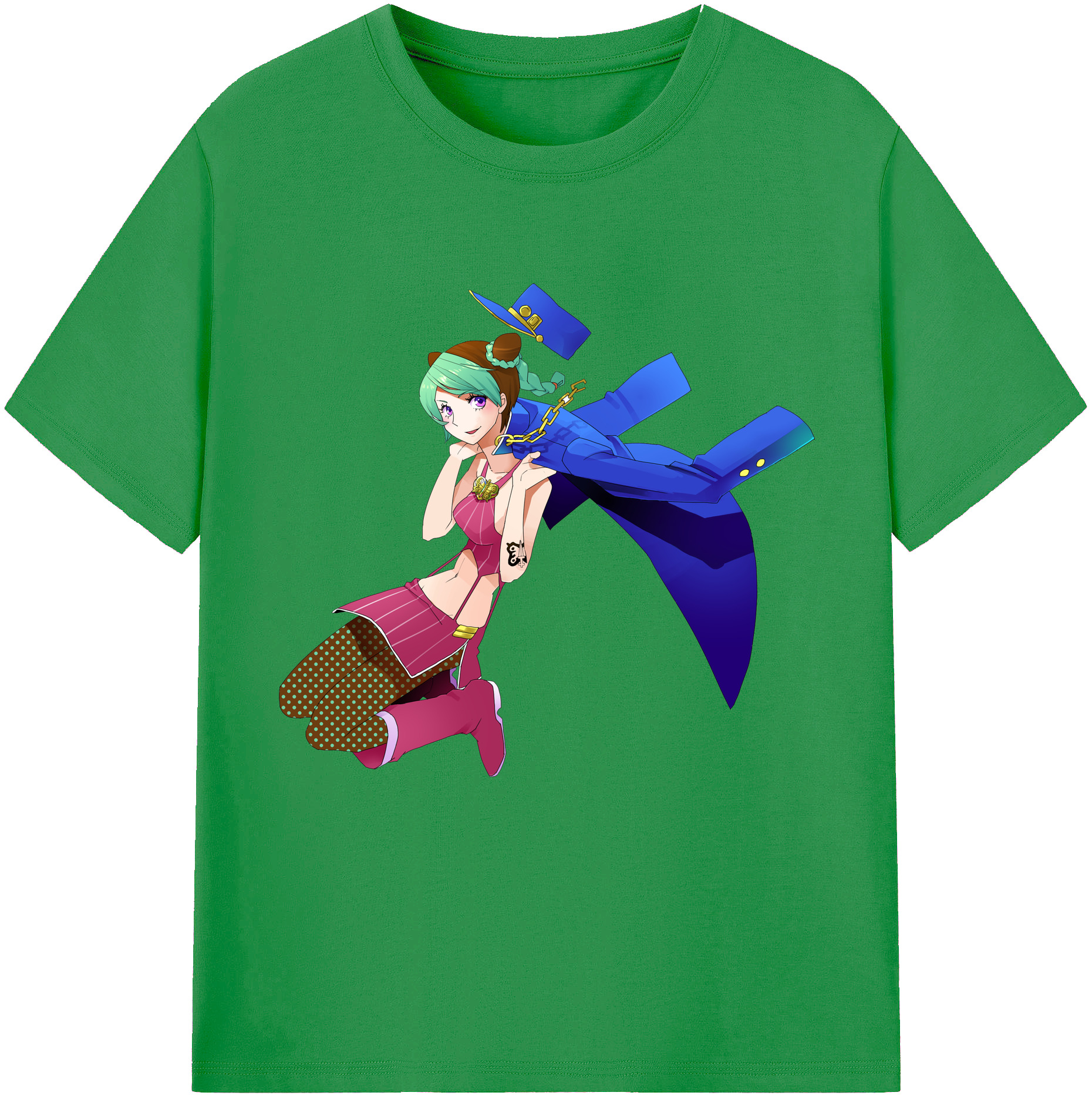 （画像用） "ジョジョの奇妙な冒険 くうじょう ジョリーン JoJo's Bizarre Adventure Jolyne Cujoh " レディースカジュアルプリントTシャツ（綿100％）