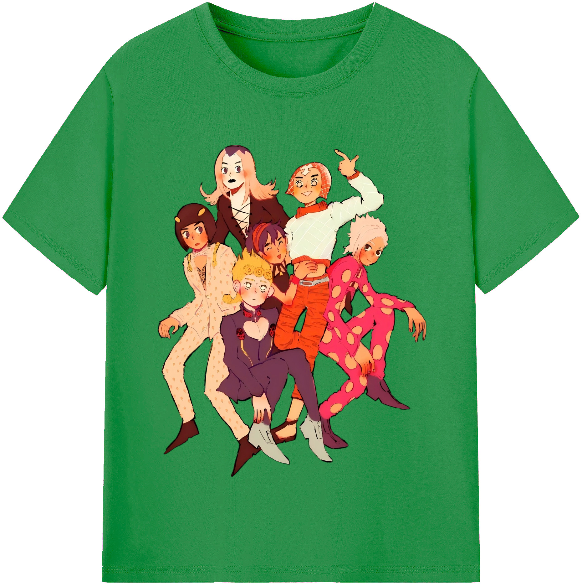 （画像用） ジョジョの奇妙な冒険 JoJo's Bizarre Adventure レディースカジュアルプリントTシャツ（綿100％）