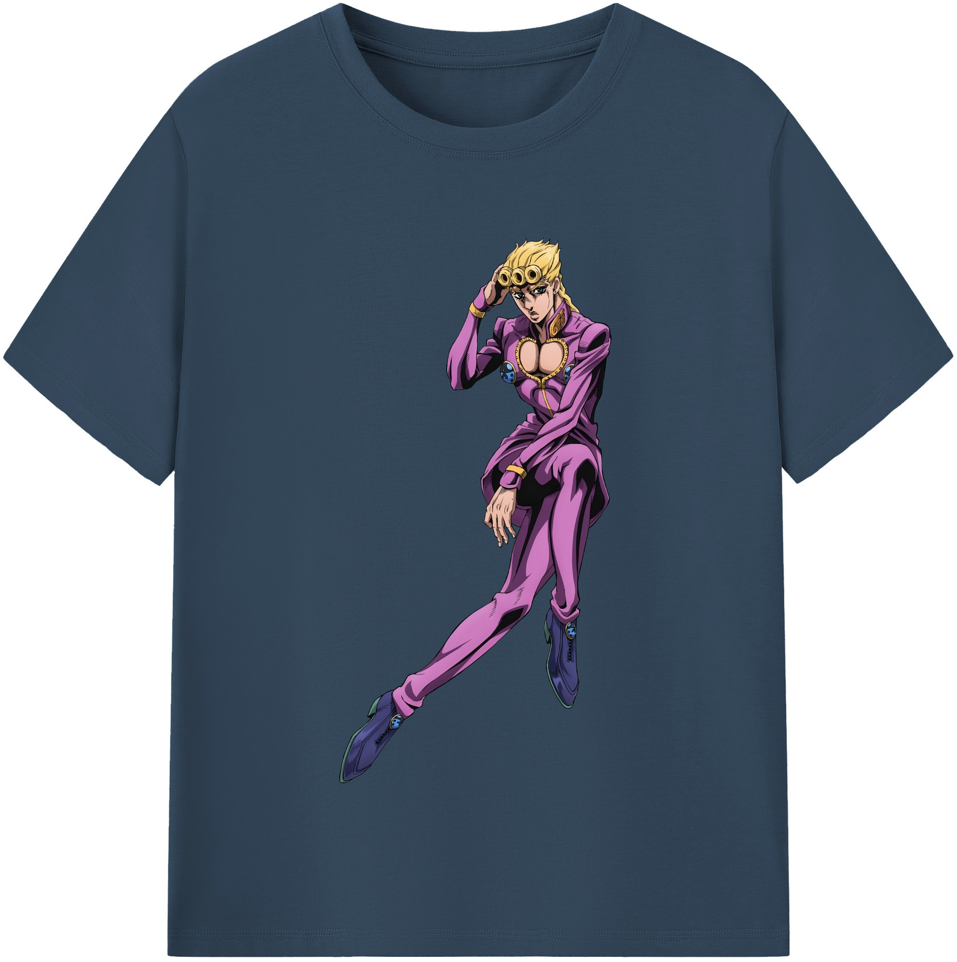 （画像用） ジョジョの奇妙な冒険 ジョルノ?ジョバァーナ JoJo's Bizarre Adventure Giorno Giovanna レディースカジュアルプリントTシャツ（綿100％）