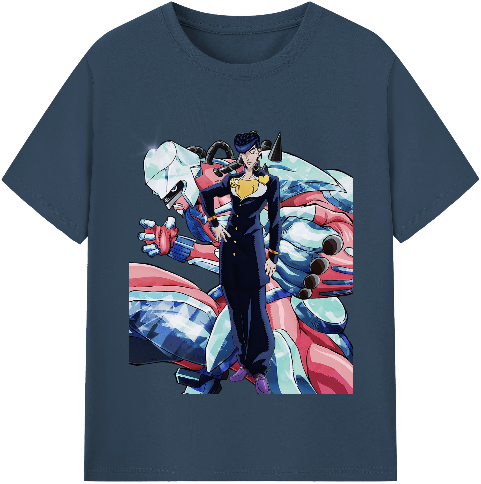 （画像用） ジョジョの奇妙な冒険 ひがしかた じょうすけ JoJo's Bizarre Adventure Higashikata Josuke レディースカジュアルプリントTシャツ（綿100％）
