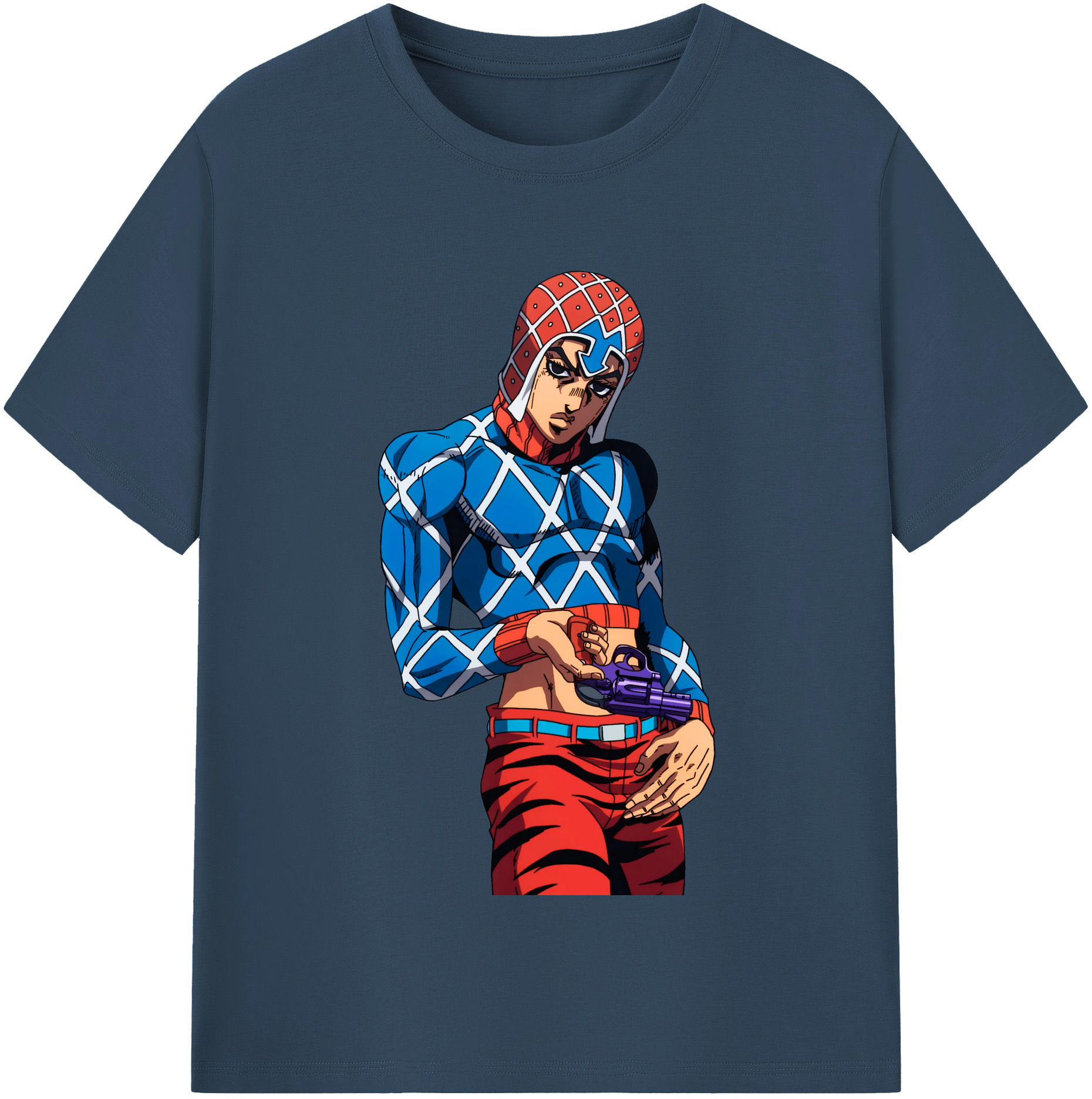 （画像用） ジョジョの奇妙な冒険 グイード?ミスタ JoJo's Bizarre Adventure Guido Mista レディースカジュアルプリントTシャツ（綿100％）