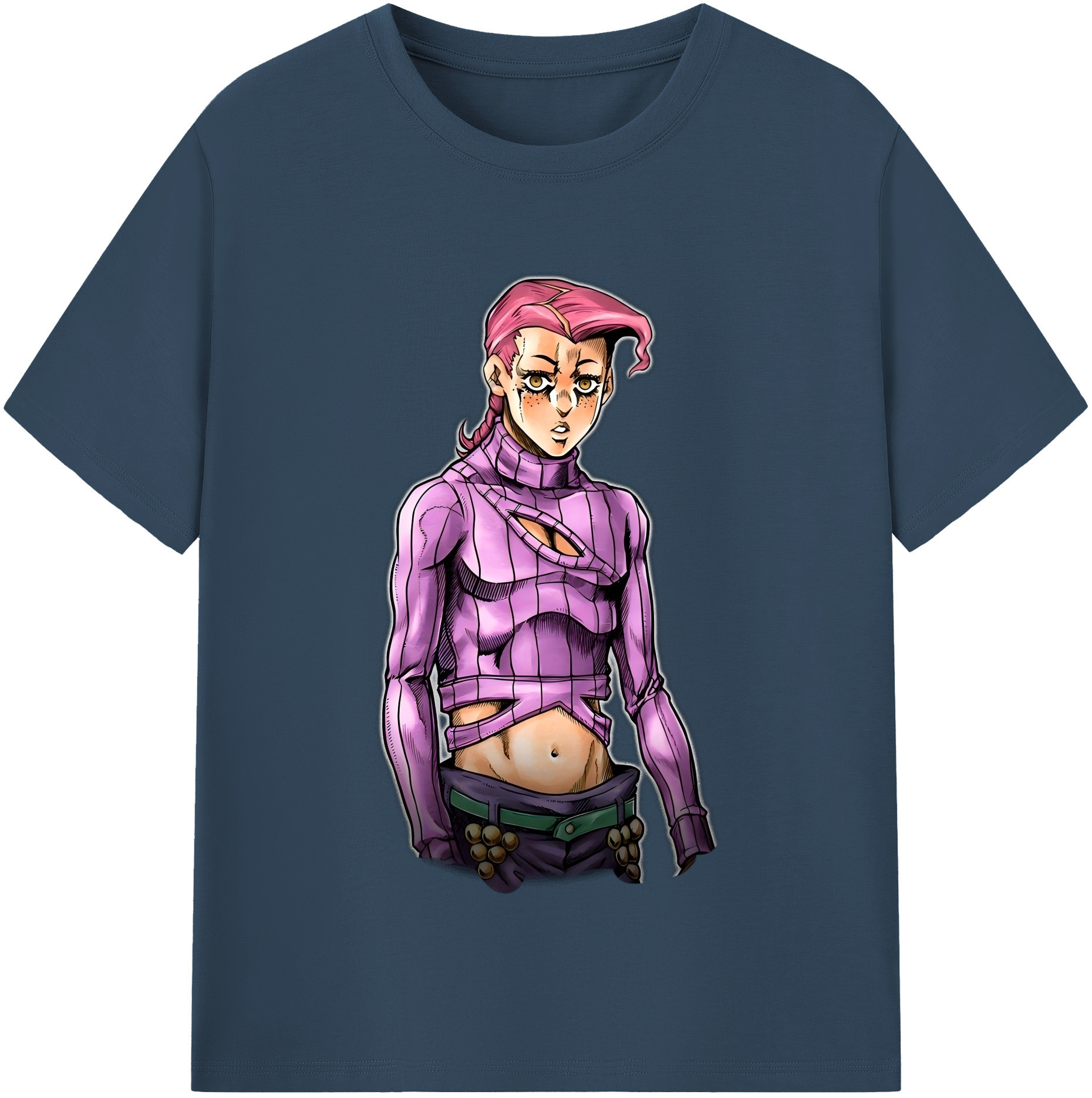 （画像用） ジョジョの奇妙な冒険 ビネガー?ドッピオ JoJo's Bizarre Adventure Vinegar Doppio レディースカジュアルプリントTシャツ（綿100％）