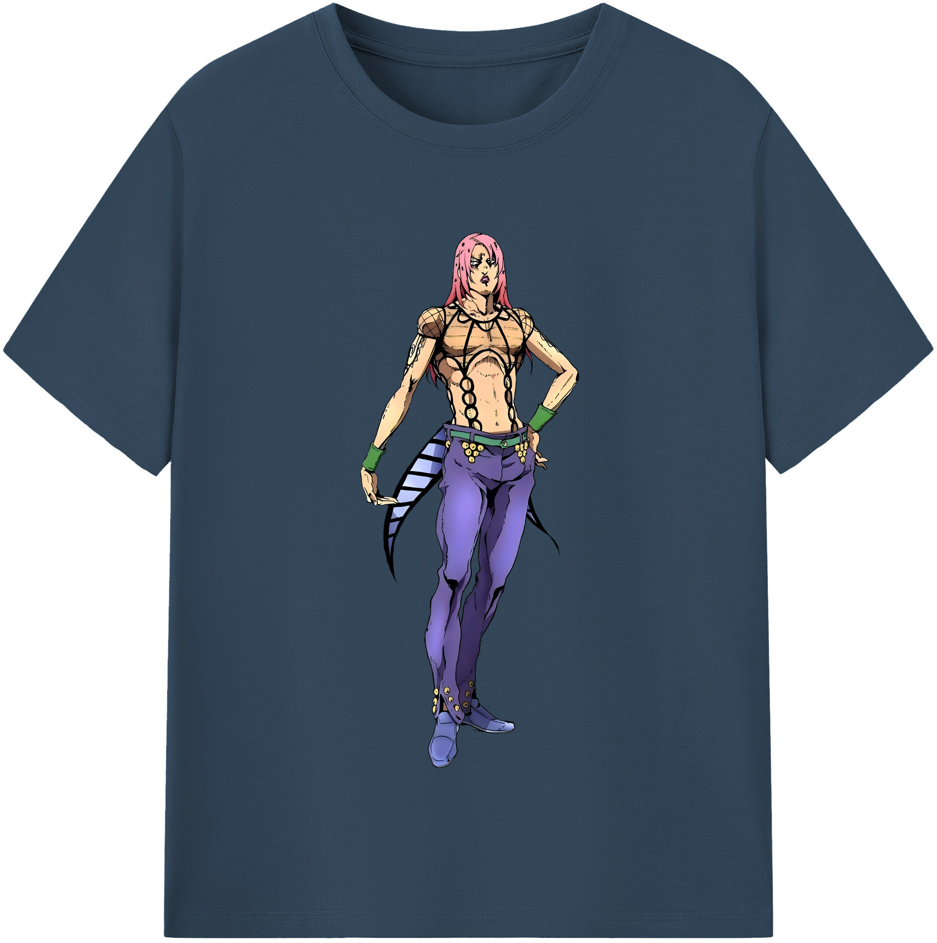 （画像用） ジョジョの奇妙な冒険 ビネガー?ドッピオ JoJo's Bizarre Adventure Vinegar Doppio レディースカジュアルプリントTシャツ（綿100％）