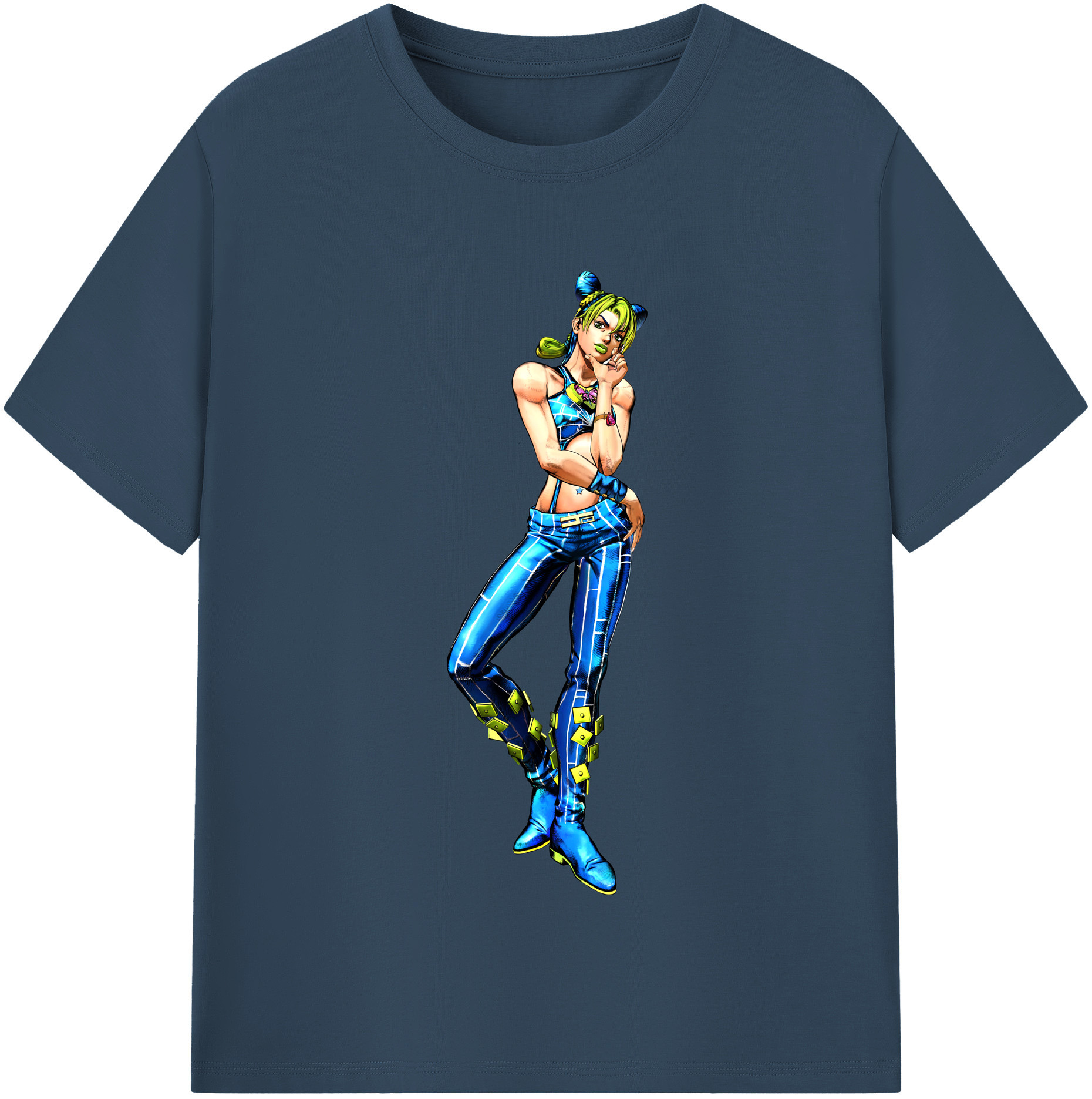 （画像用） "ジョジョの奇妙な冒険 くうじょう ジョリーン JoJo's Bizarre Adventure Jolyne Cujoh " レディースカジュアルプリントTシャツ（綿100％）