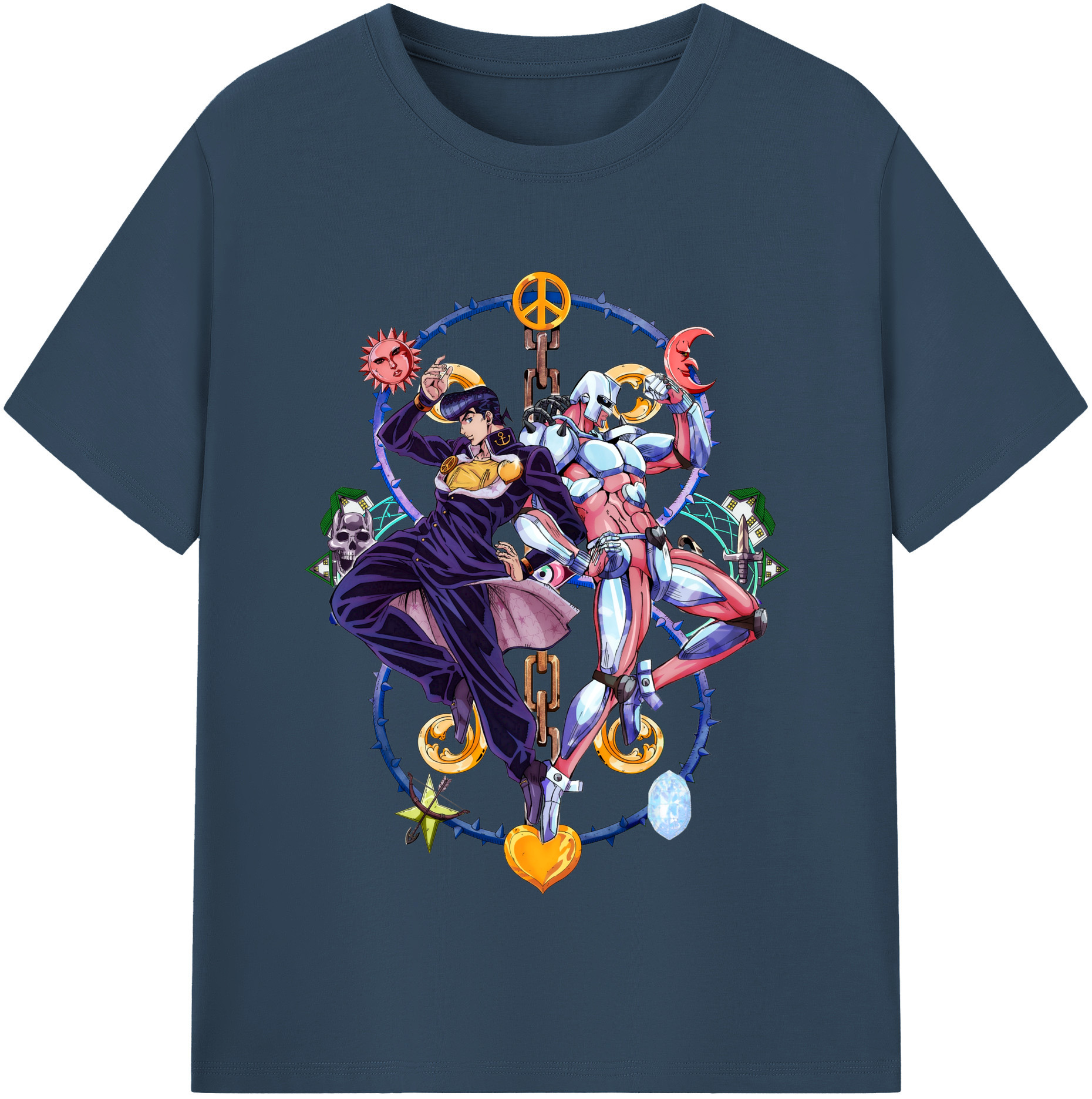 （画像用） ジョジョの奇妙な冒険 ひがしかた じょうすけ JoJo's Bizarre Adventure Higashikata Josuke レディースカジュアルプリントTシャツ（綿100％）