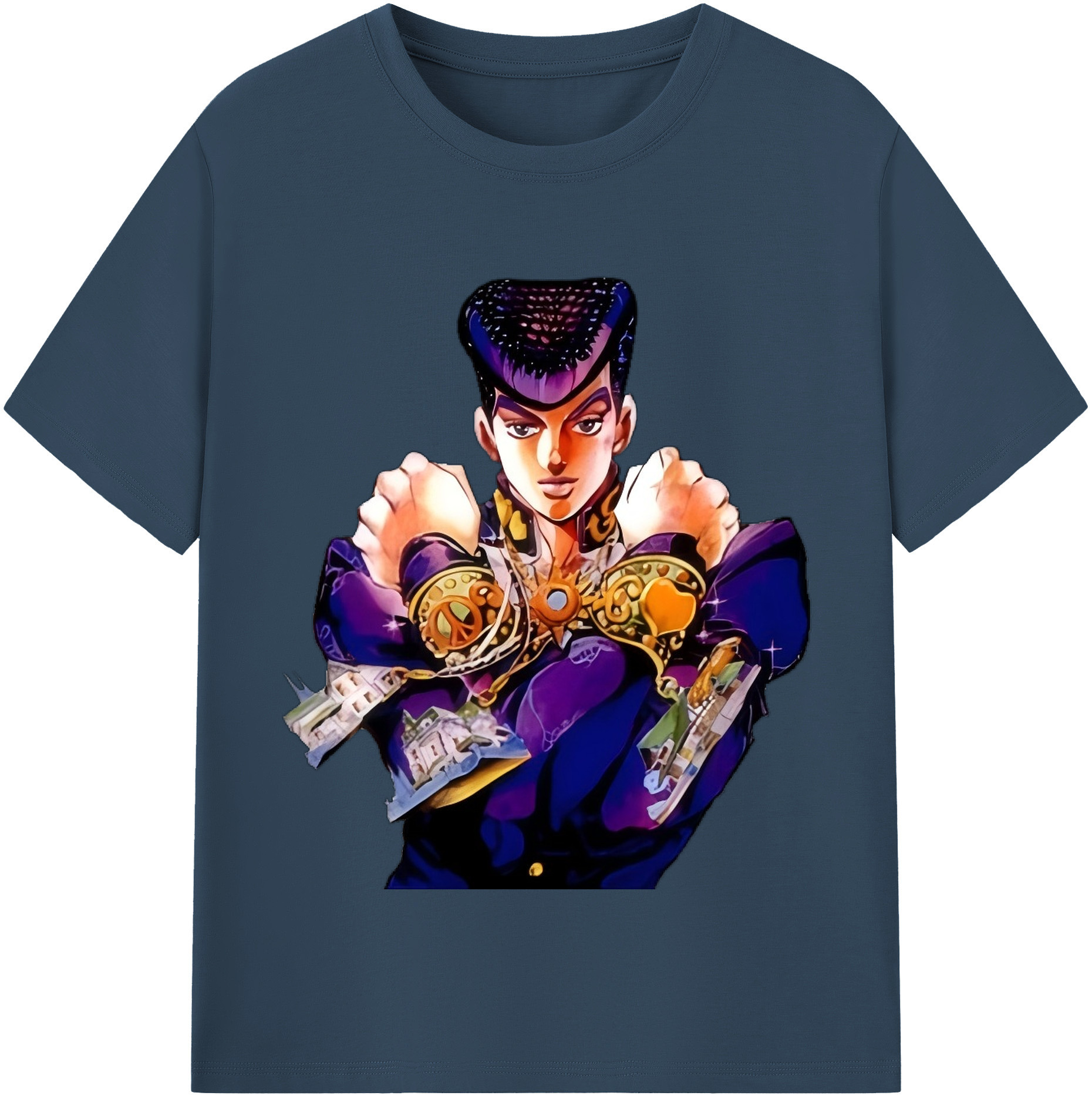 （画像用） ジョジョの奇妙な冒険 ひがしかた じょうすけ JoJo's Bizarre Adventure Higashikata Josuke レディースカジュアルプリントTシャツ（綿100％）