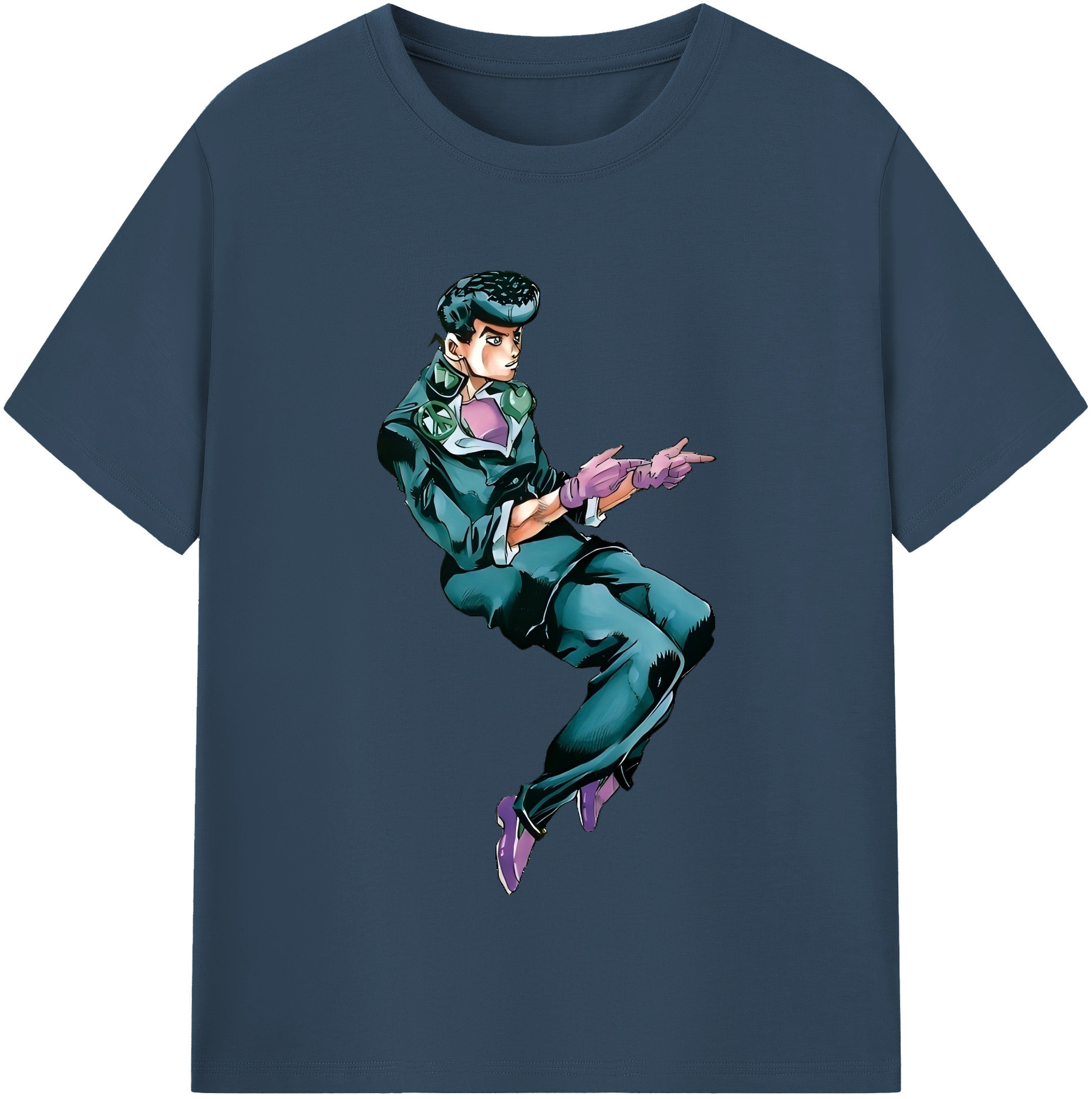 （画像用） ジョジョの奇妙な冒険 ひがしかた じょうすけ JoJo's Bizarre Adventure Higashikata Josuke レディースカジュアルプリントTシャツ（綿100％）