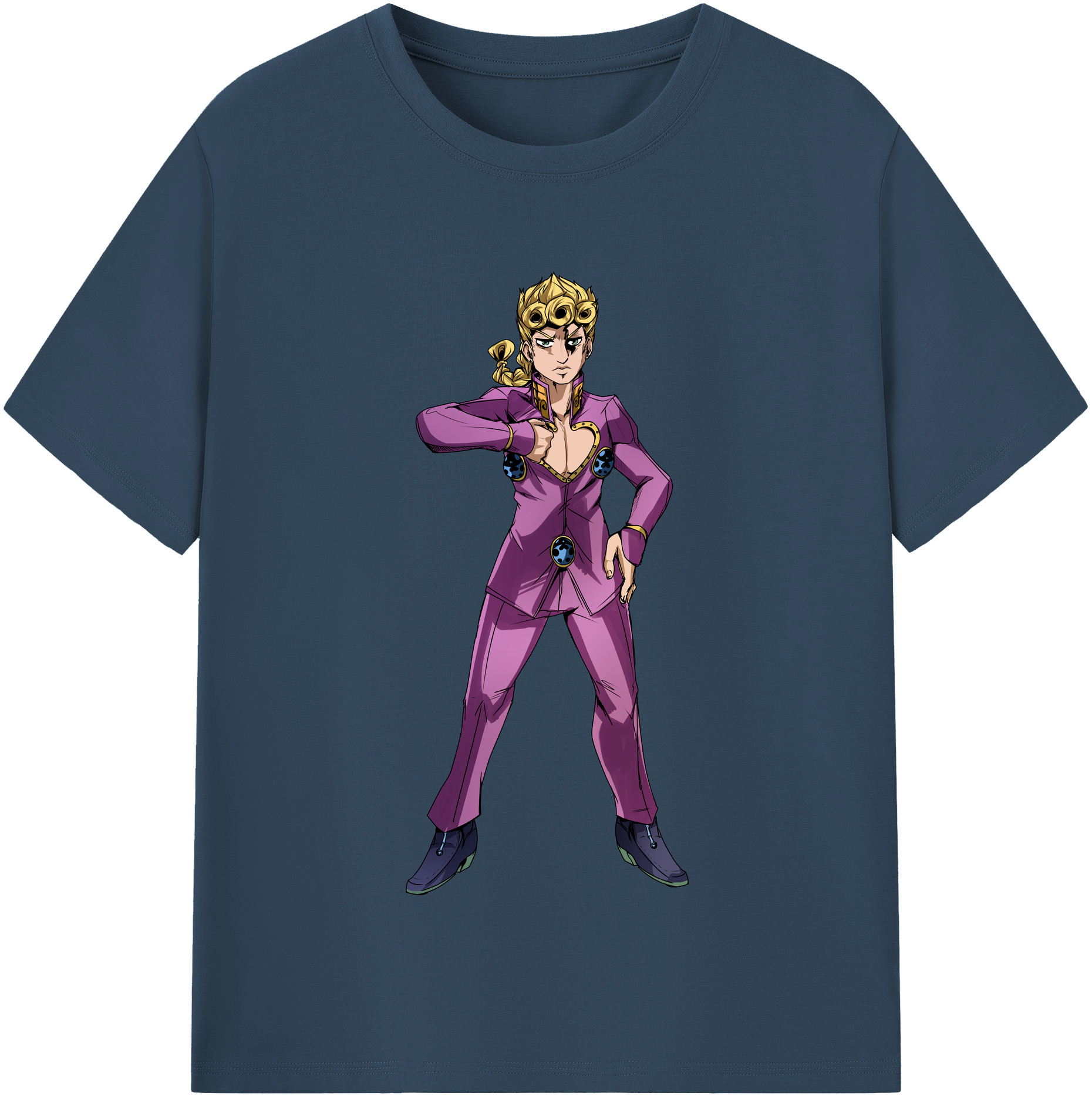 （画像用） ジョジョの奇妙な冒険 ジョルノ?ジョバァーナ JoJo's Bizarre Adventure Giorno Giovanna レディースカジュアルプリントTシャツ（綿100％）