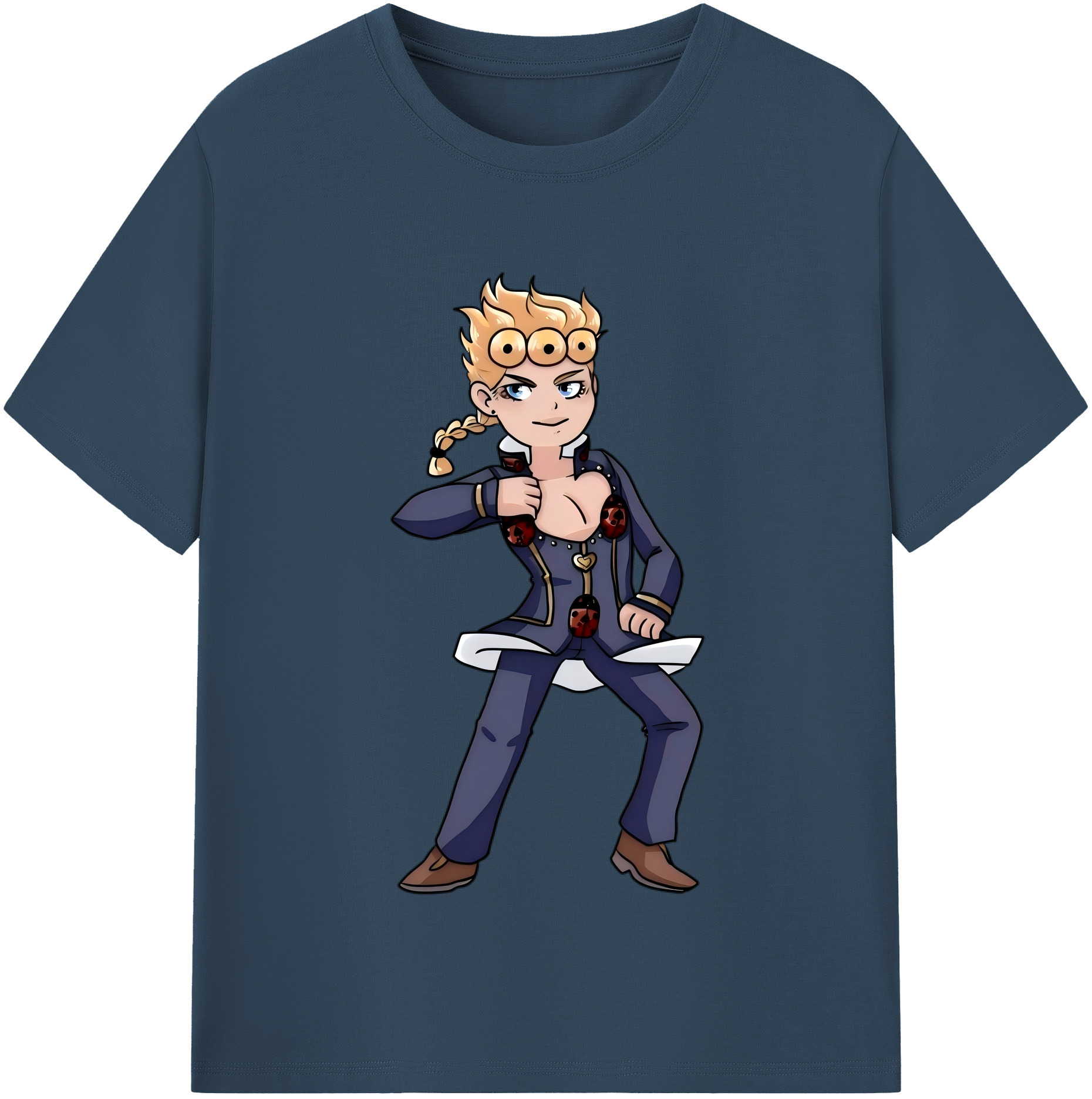（画像用） ジョジョの奇妙な冒険 ジョルノ?ジョバァーナ JoJo's Bizarre Adventure Giorno Giovanna レディースカジュアルプリントTシャツ（綿100％）