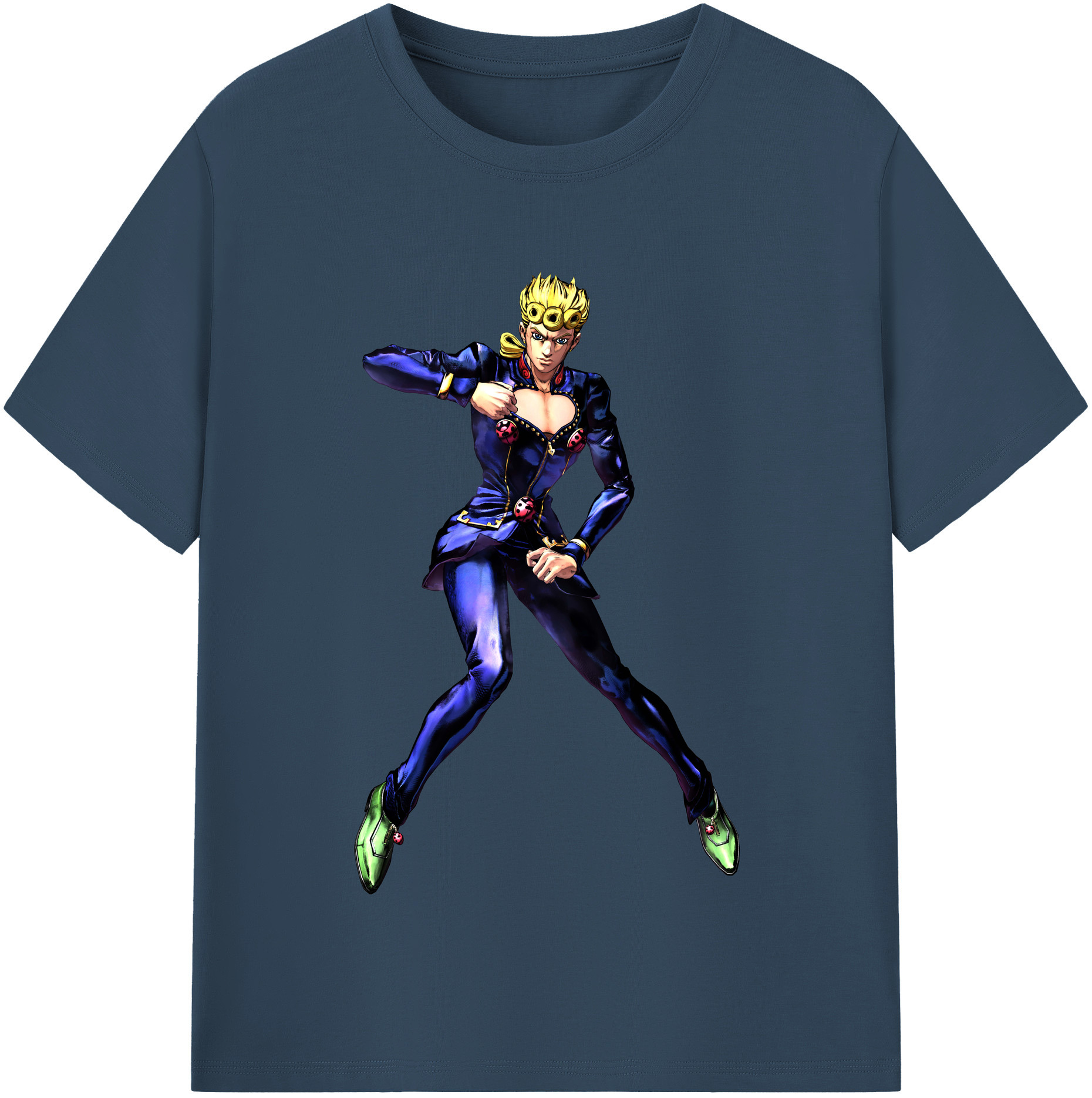 （画像用） ジョジョの奇妙な冒険 ジョルノ?ジョバァーナ JoJo's Bizarre Adventure Giorno Giovanna レディースカジュアルプリントTシャツ（綿100％）