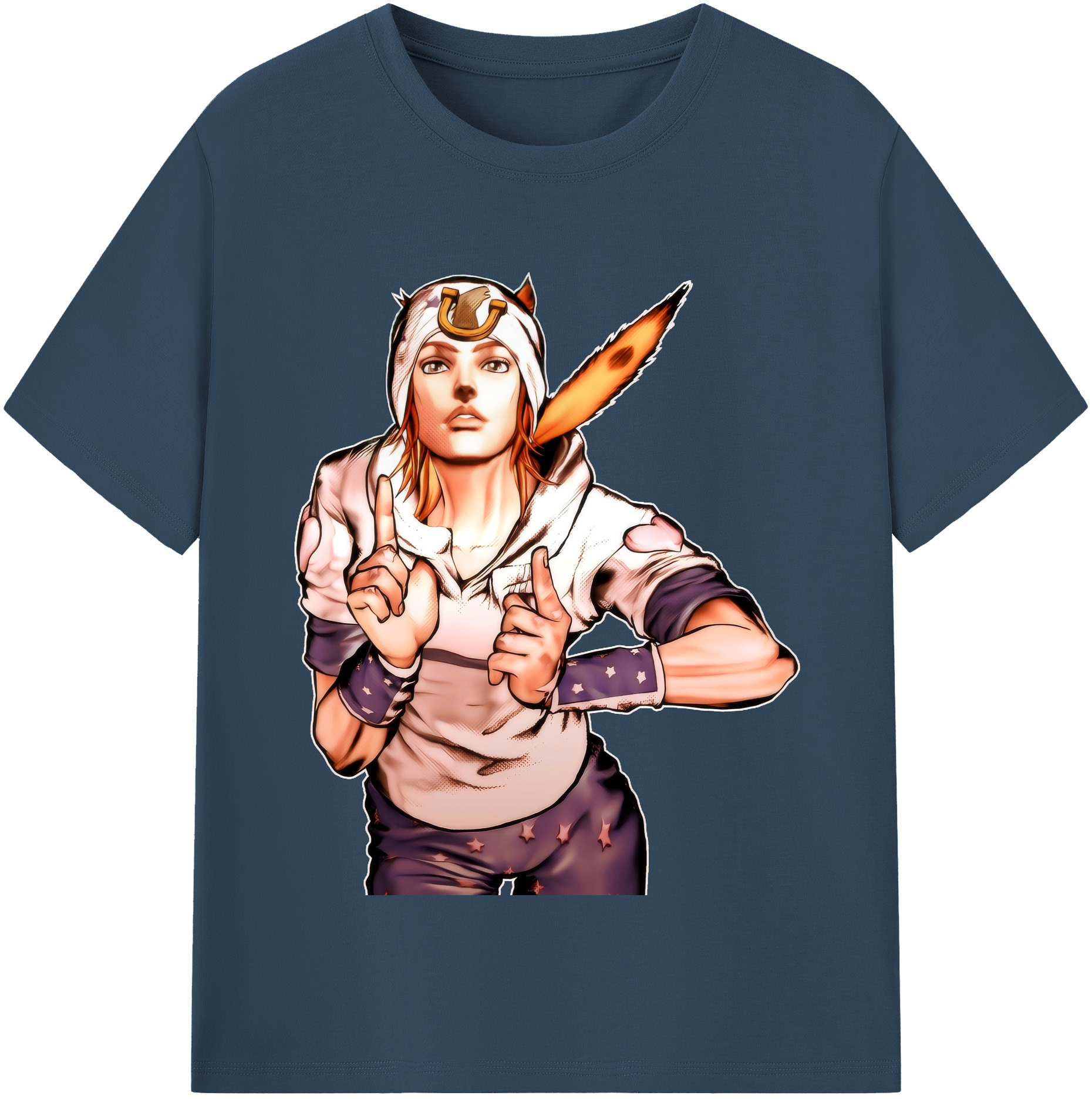 （画像用） ジョジョの奇妙な冒険 ジョナサン?ジョースター JoJo's Bizarre Adventure Jonathan Joestar レディースカジュアルプリントTシャツ（綿100％）