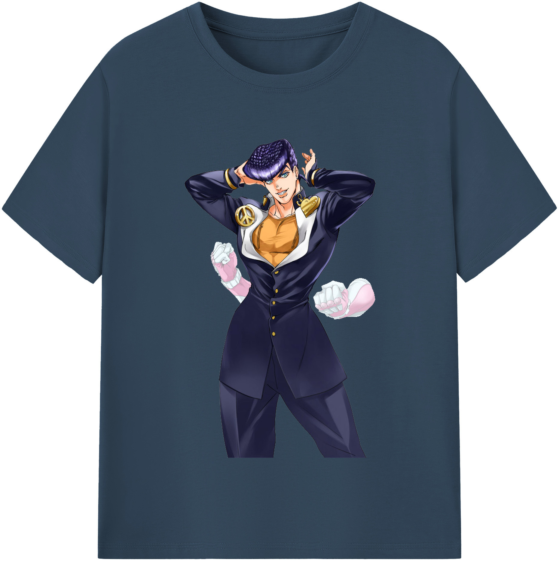 （画像用） ジョジョの奇妙な冒険 ひがしかた じょうすけ JoJo's Bizarre Adventure Higashikata Josuke レディースカジュアルプリントTシャツ（綿100％）