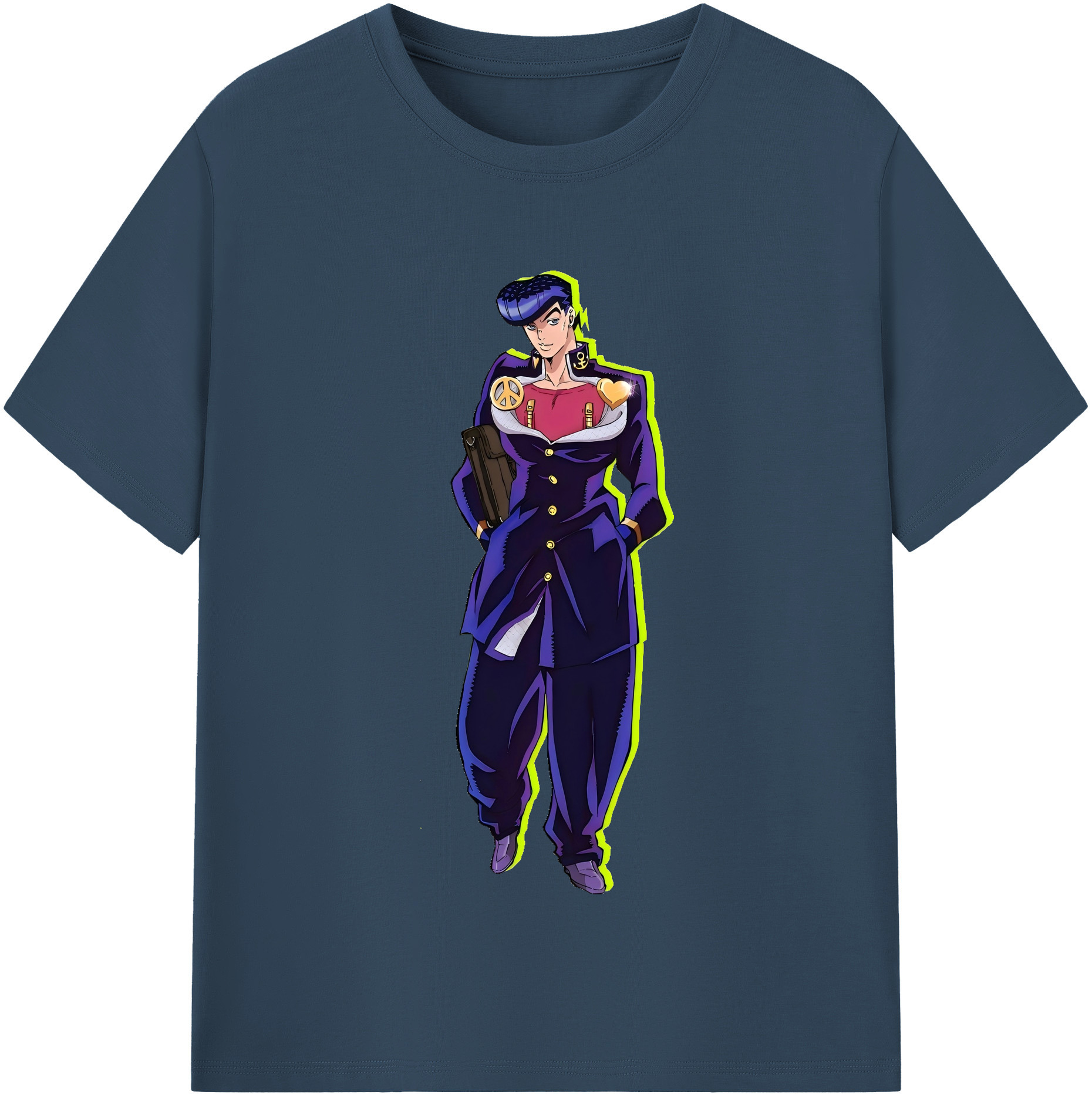 （画像用） ジョジョの奇妙な冒険 ひがしかた じょうすけ JoJo's Bizarre Adventure Higashikata Josuke レディースカジュアルプリントTシャツ（綿100％）