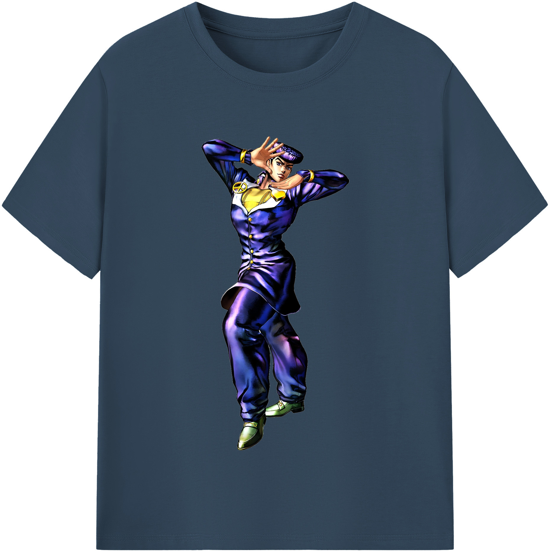 （画像用） ジョジョの奇妙な冒険 ひがしかた じょうすけ JoJo's Bizarre Adventure Higashikata Josuke レディースカジュアルプリントTシャツ（綿100％）