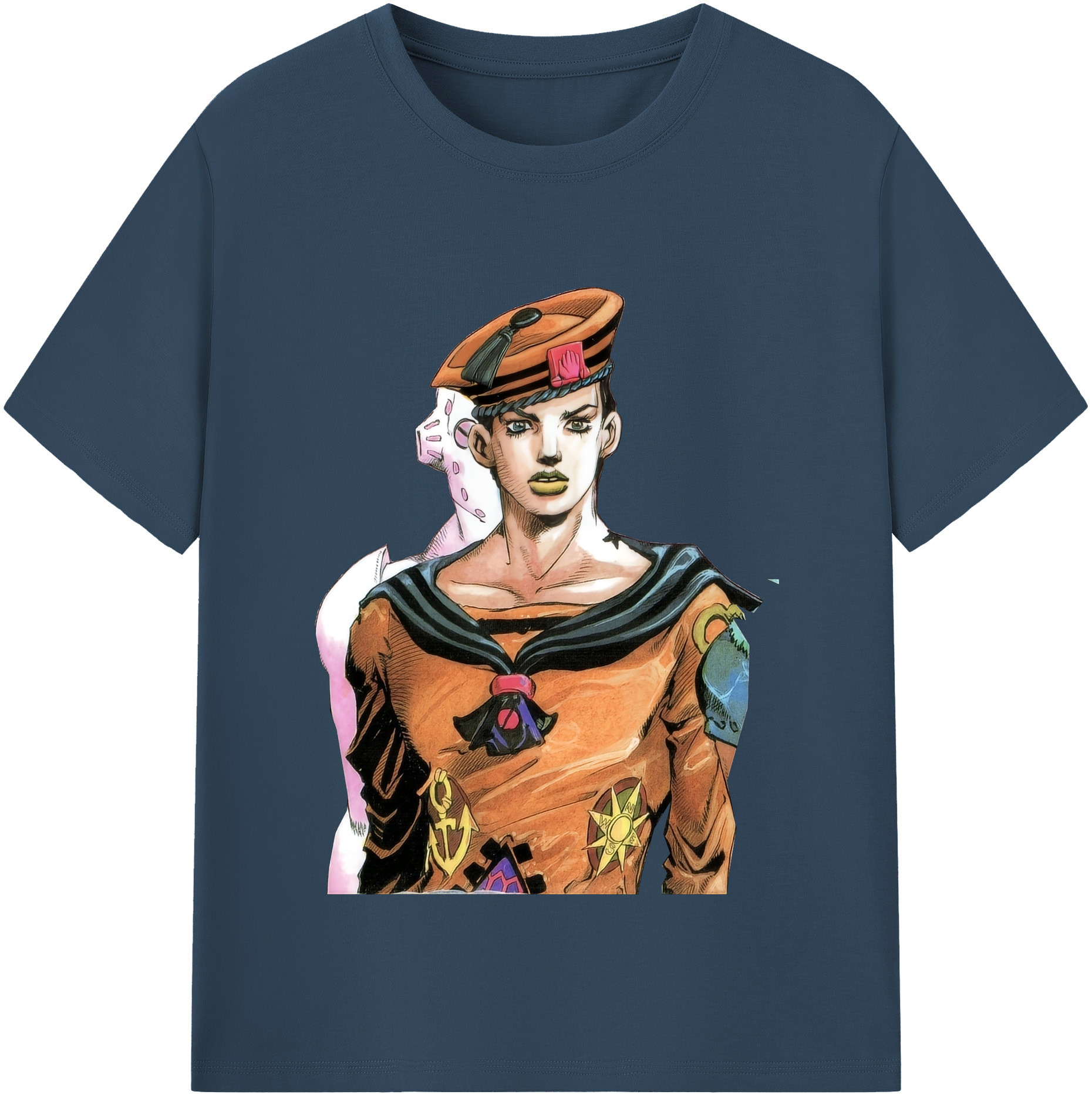 （画像用） ジョジョの奇妙な冒険 東方定助 JoJo's Bizarre Adventure Higashikata Josuke レディースカジュアルプリントTシャツ（綿100％）