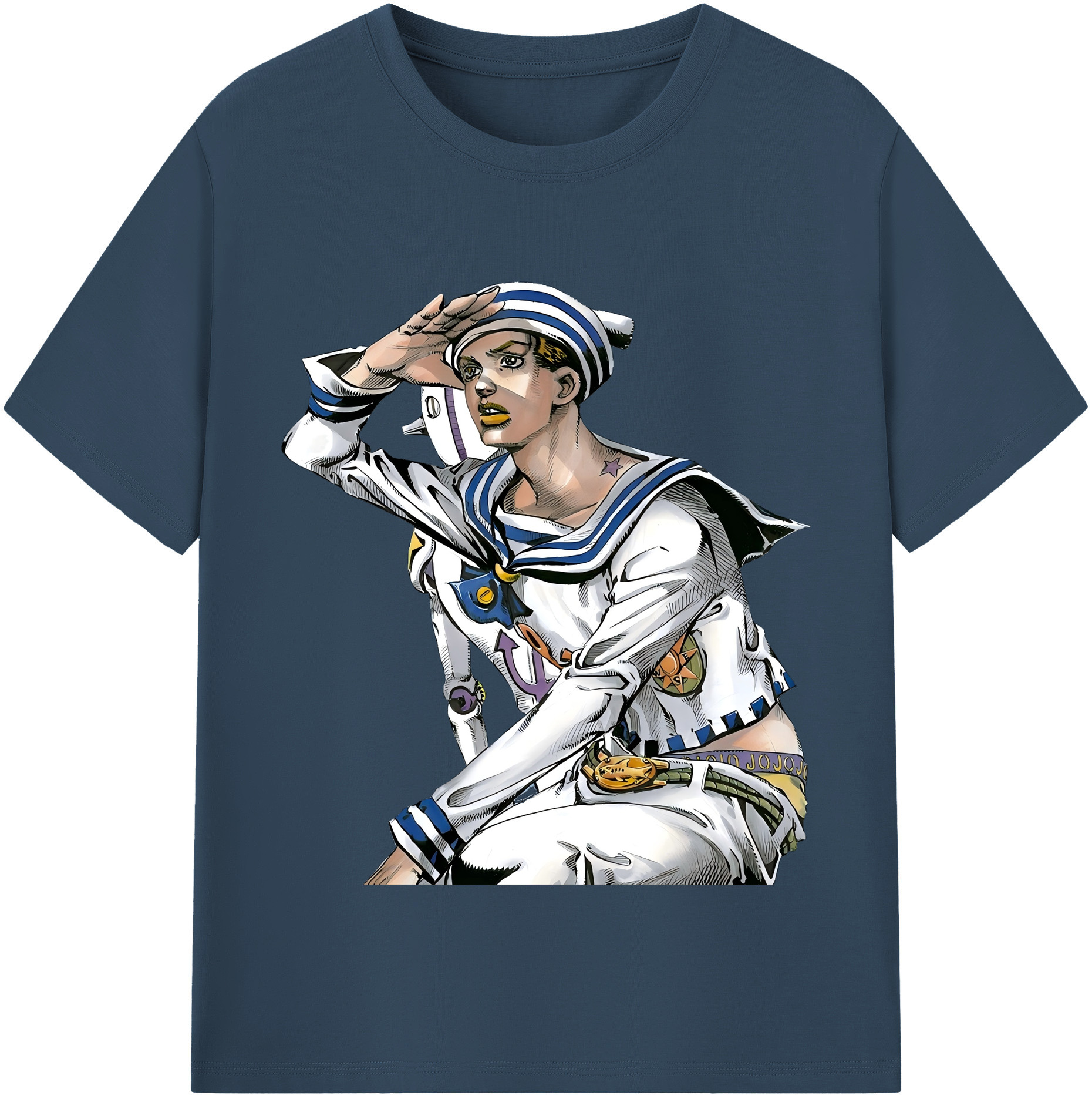 （画像用） ジョジョの奇妙な冒険 東方定助 JoJo's Bizarre Adventure Higashikata Josuke レディースカジュアルプリントTシャツ（綿100％）
