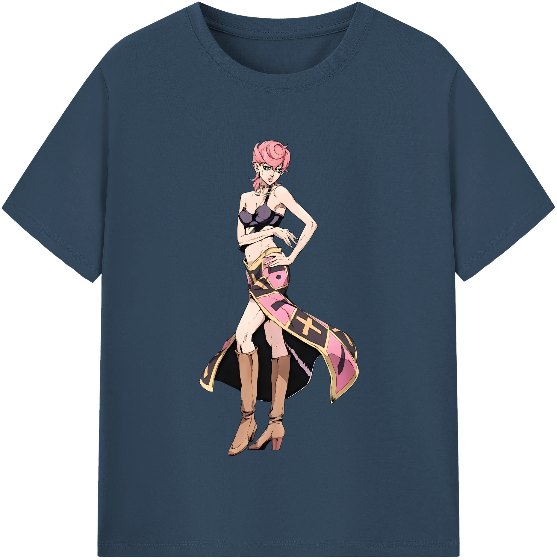 （画像用） ジョジョの奇妙な冒険 トリッシュ?ウナ JoJo's Bizarre Adventure Trish Una レディースカジュアルプリントTシャツ（綿100％）
