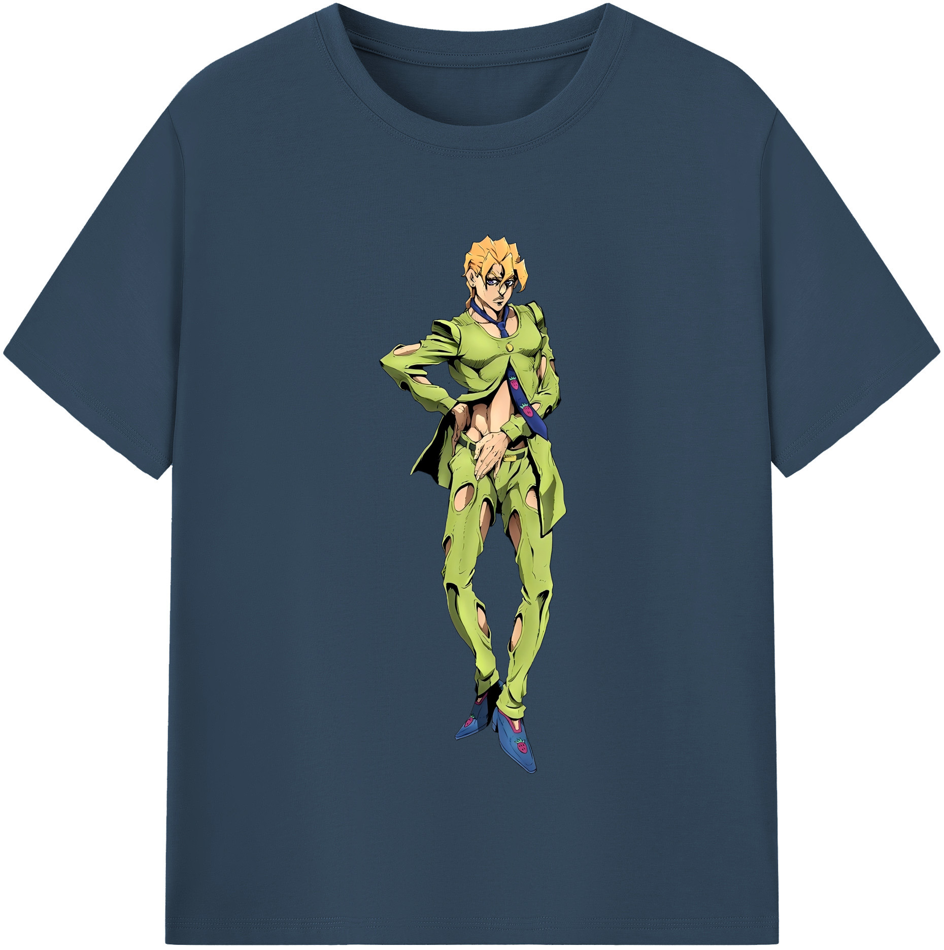 （画像用） ジョジョの奇妙な冒険 パンナコッタ?フー JoJo's Bizarre Adventure Pannacotta Fugo レディースカジュアルプリントTシャツ（綿100％）