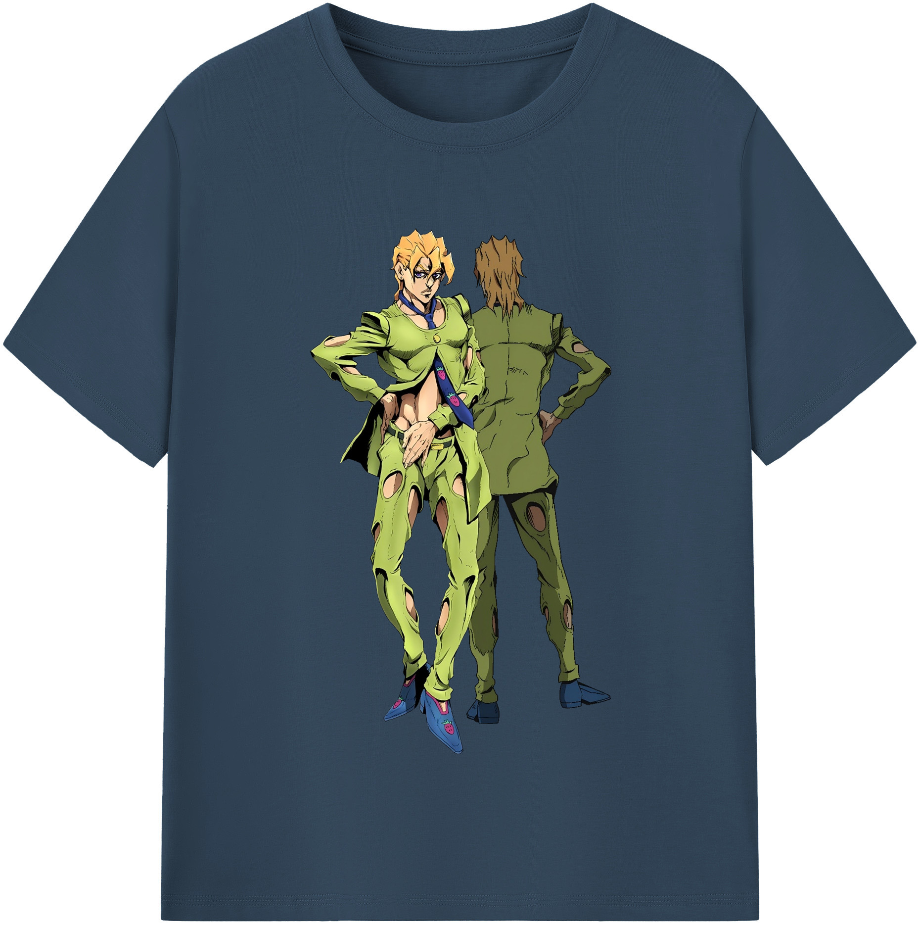 （画像用） ジョジョの奇妙な冒険 パンナコッタ?フー JoJo's Bizarre Adventure Pannacotta Fugo レディースカジュアルプリントTシャツ（綿100％）