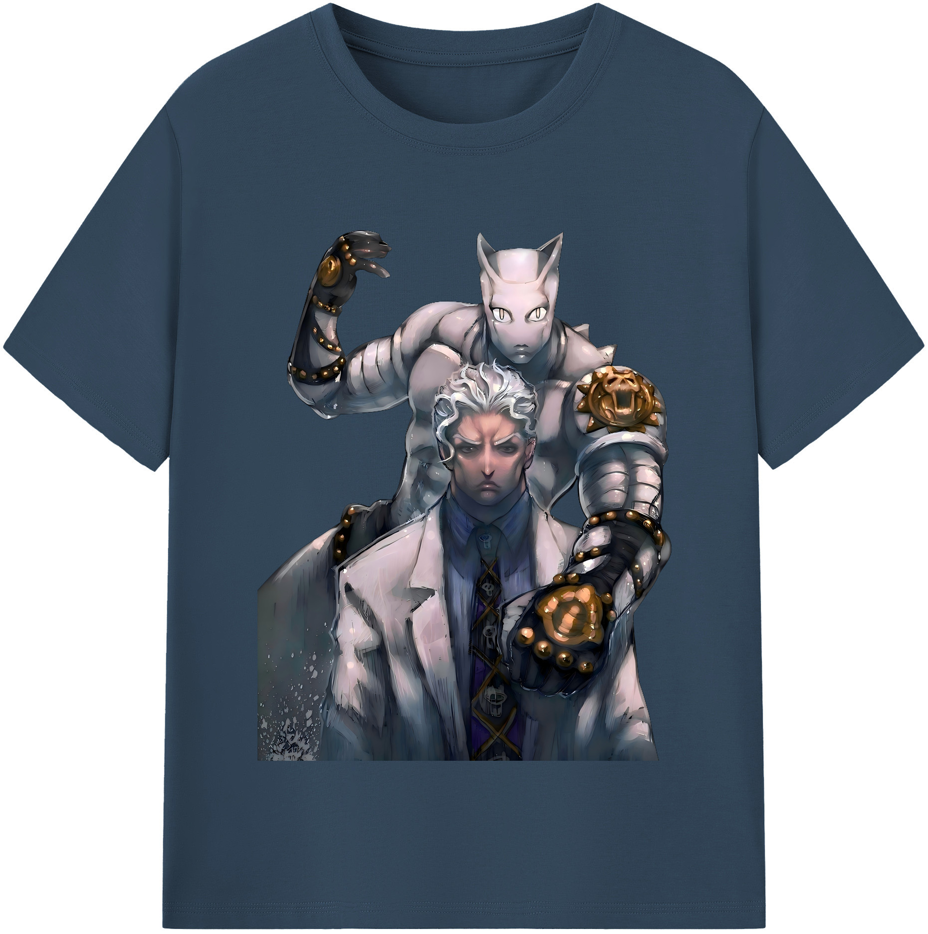 （画像用） ジョジョの奇妙な冒険 きら よしかげ JoJo's Bizarre Adventure Kira Yoshikage レディースカジュアルプリントTシャツ（綿100％）