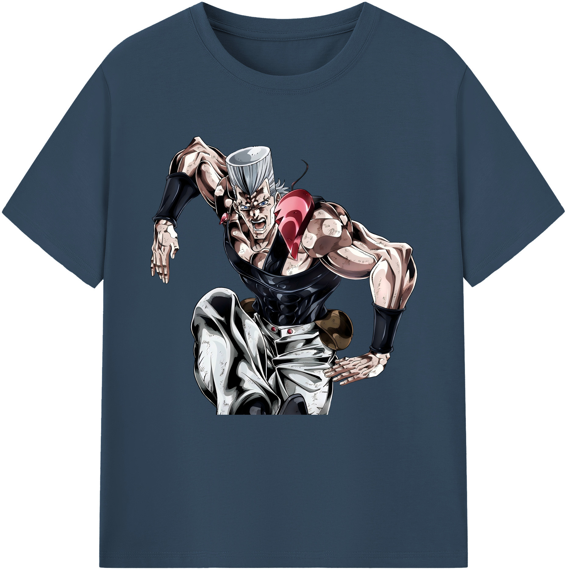 （画像用） ジョジョの奇妙な冒険 ジャン＝ピエール?ポルナレフ JoJo's Bizarre Adventure Jan Pierre Polnareff レディースカジュアルプリントTシャツ（綿100％）