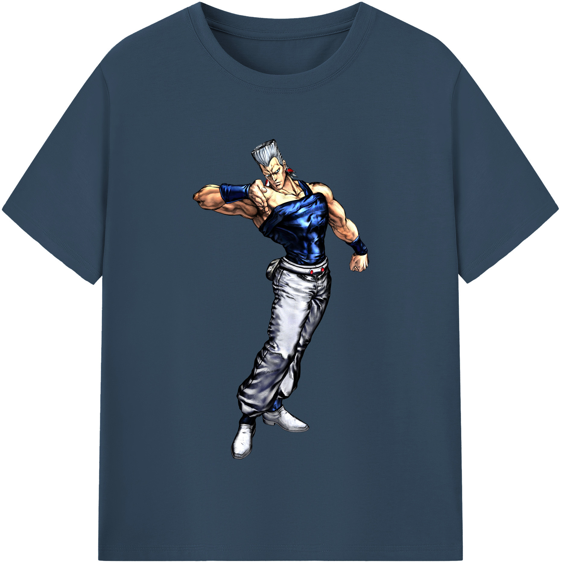 （画像用） ジョジョの奇妙な冒険 ジャン＝ピエール?ポルナレフ JoJo's Bizarre Adventure Jan Pierre Polnareff レディースカジュアルプリントTシャツ（綿100％）